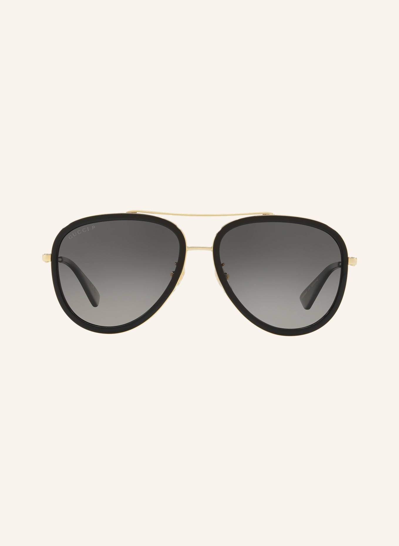 GUCCI Sunglasses GC000995: BLACK/ GOLD/ DARK GRAY POLARIZED