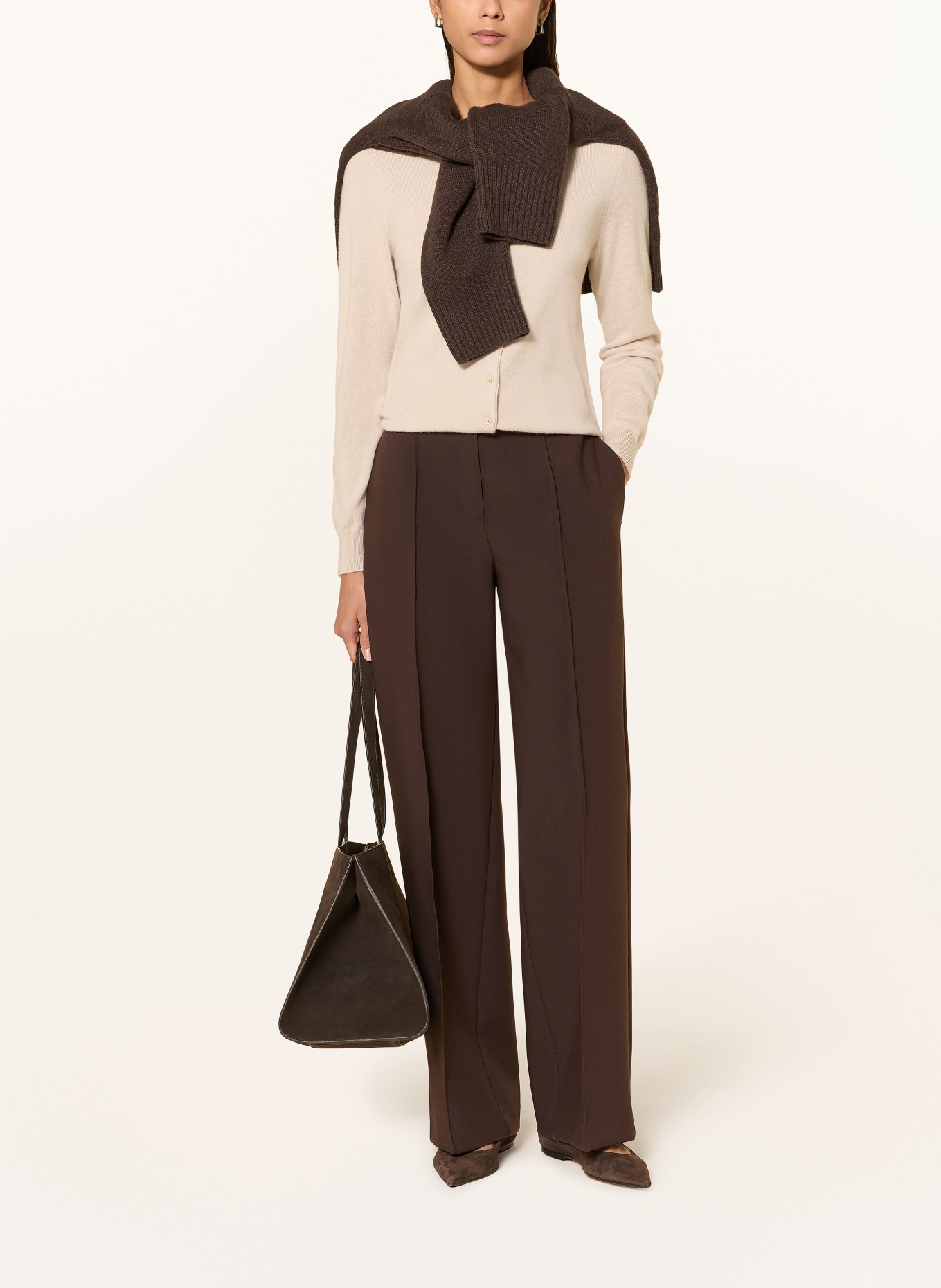 REPEAT Strickjacke aus Cashmere: BEIGE