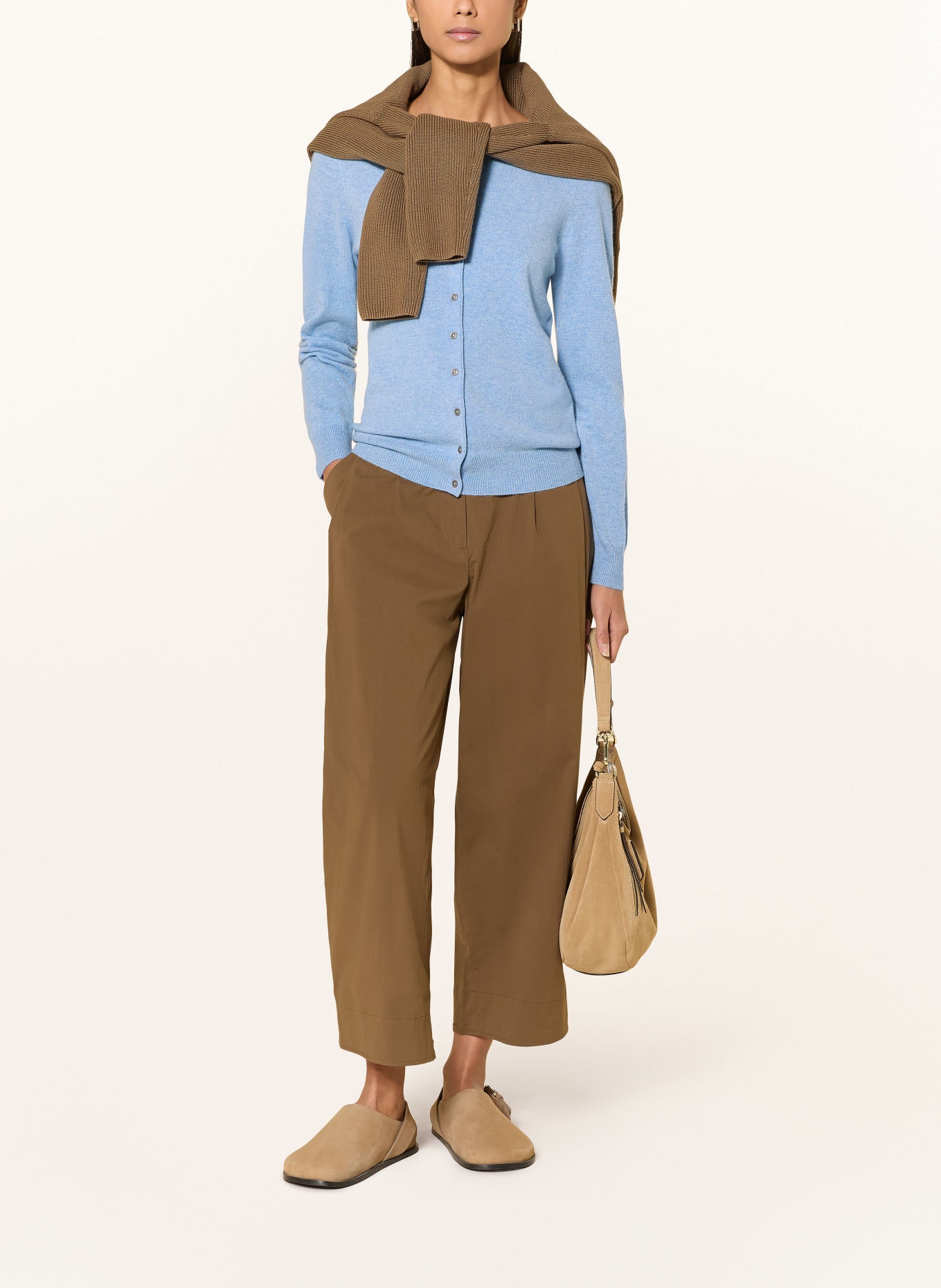 REPEAT Strickjacke aus Cashmere: HELLBLAU