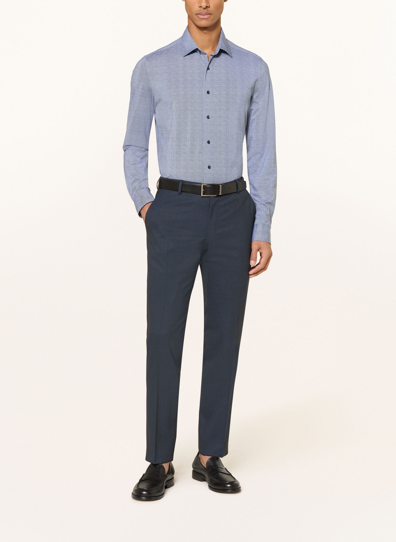 OLYMP Jerseyhemd Luxor 24/Seven modern fit: BLAU / WEISS