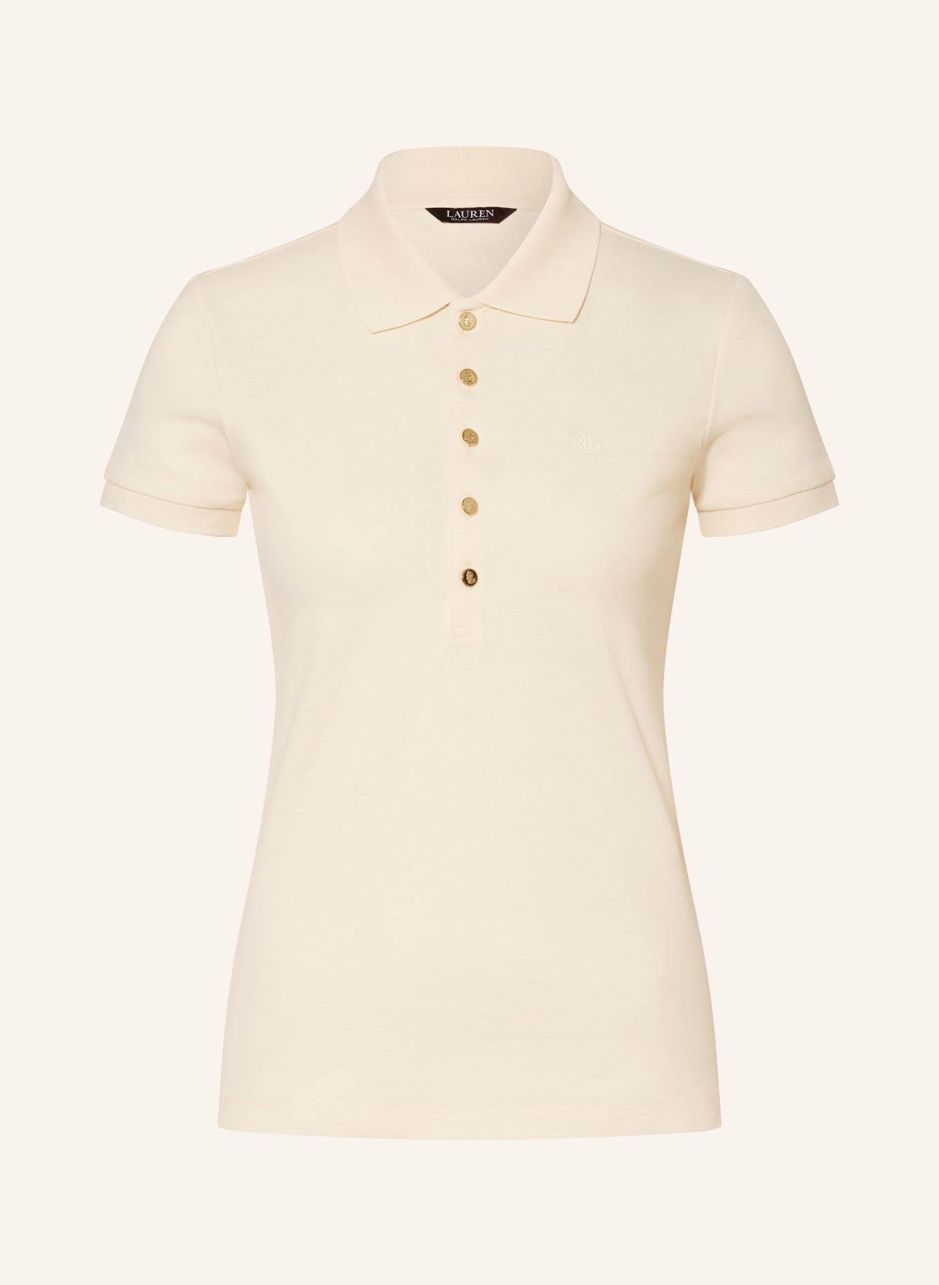 LAUREN RALPH LAUREN Piqué-Poloshirt ATHLEISURE: CREME