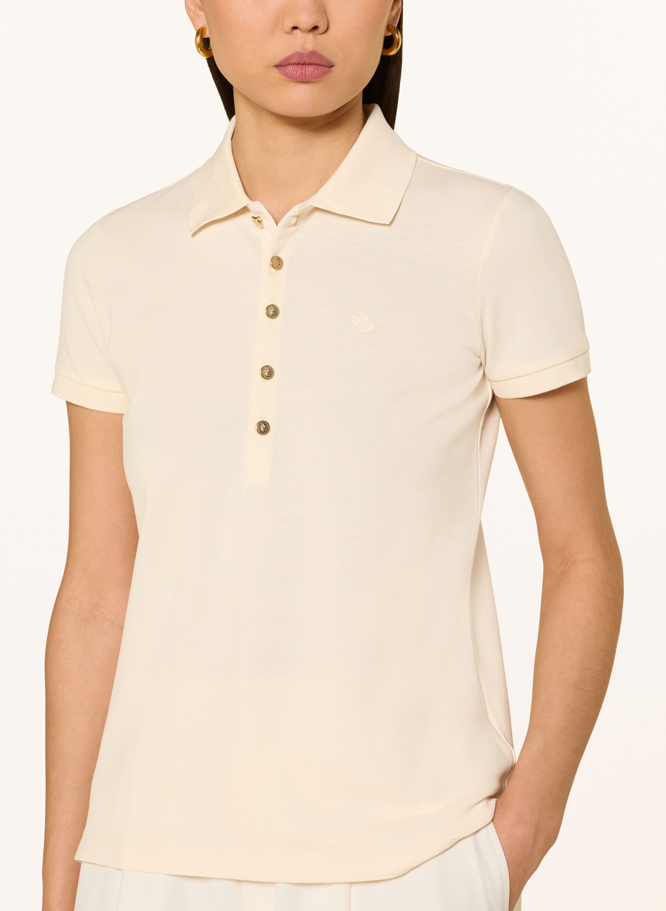 LAUREN RALPH LAUREN Piqué-Poloshirt ATHLEISURE: CREME
