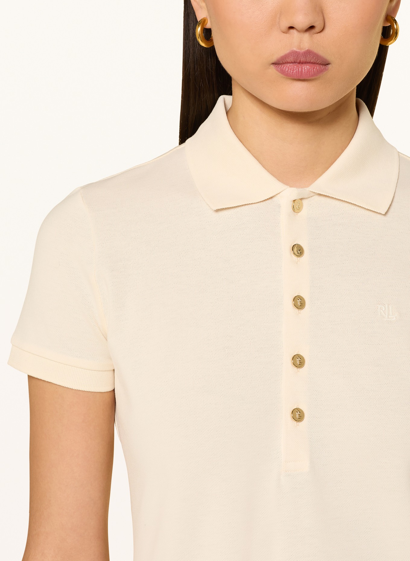 LAUREN RALPH LAUREN Piqué-Poloshirt ATHLEISURE: CREME