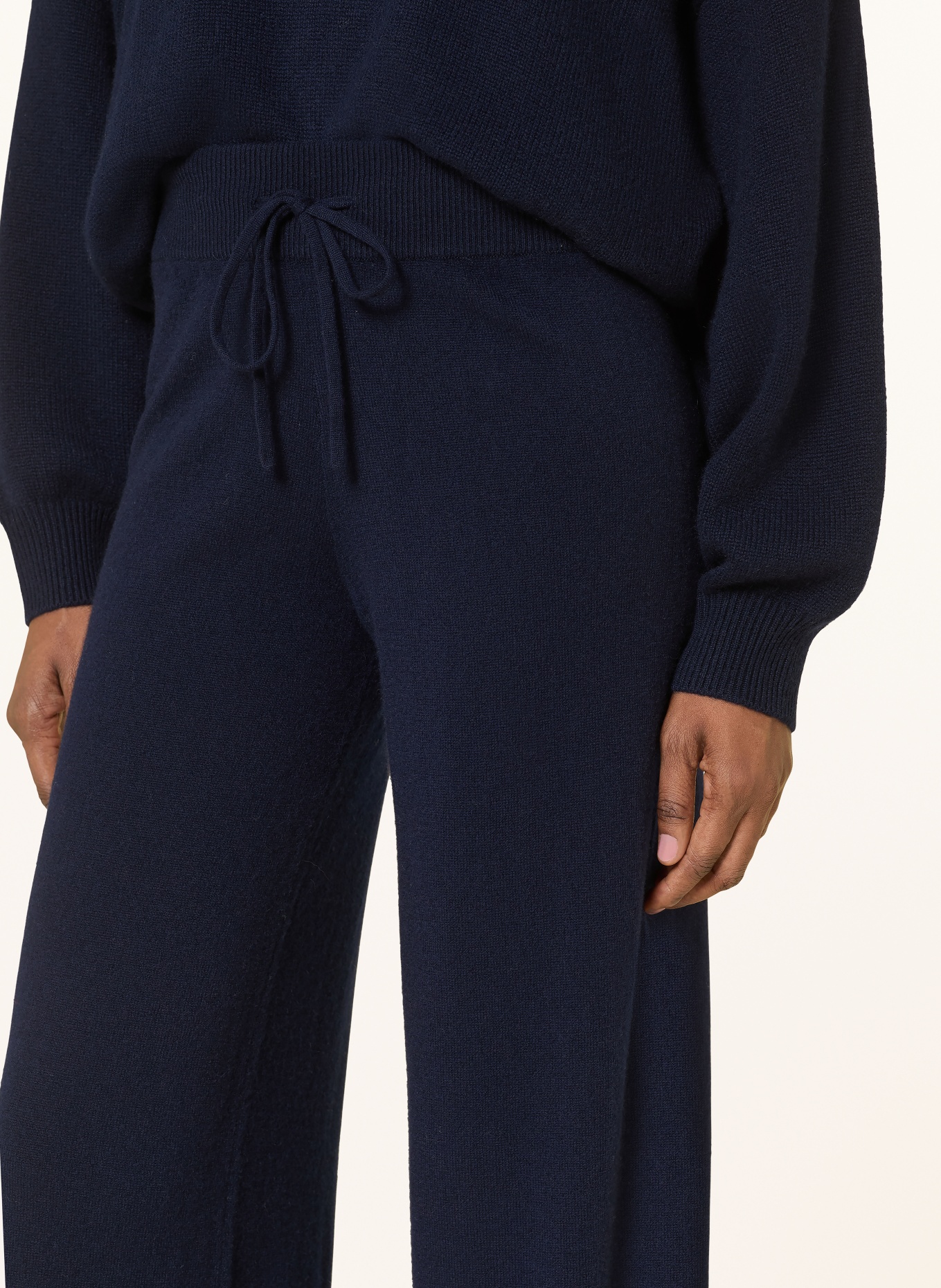 LISA YANG Strickhose SOFI im Jogging-Stil aus Cashmere: SCHWARZ