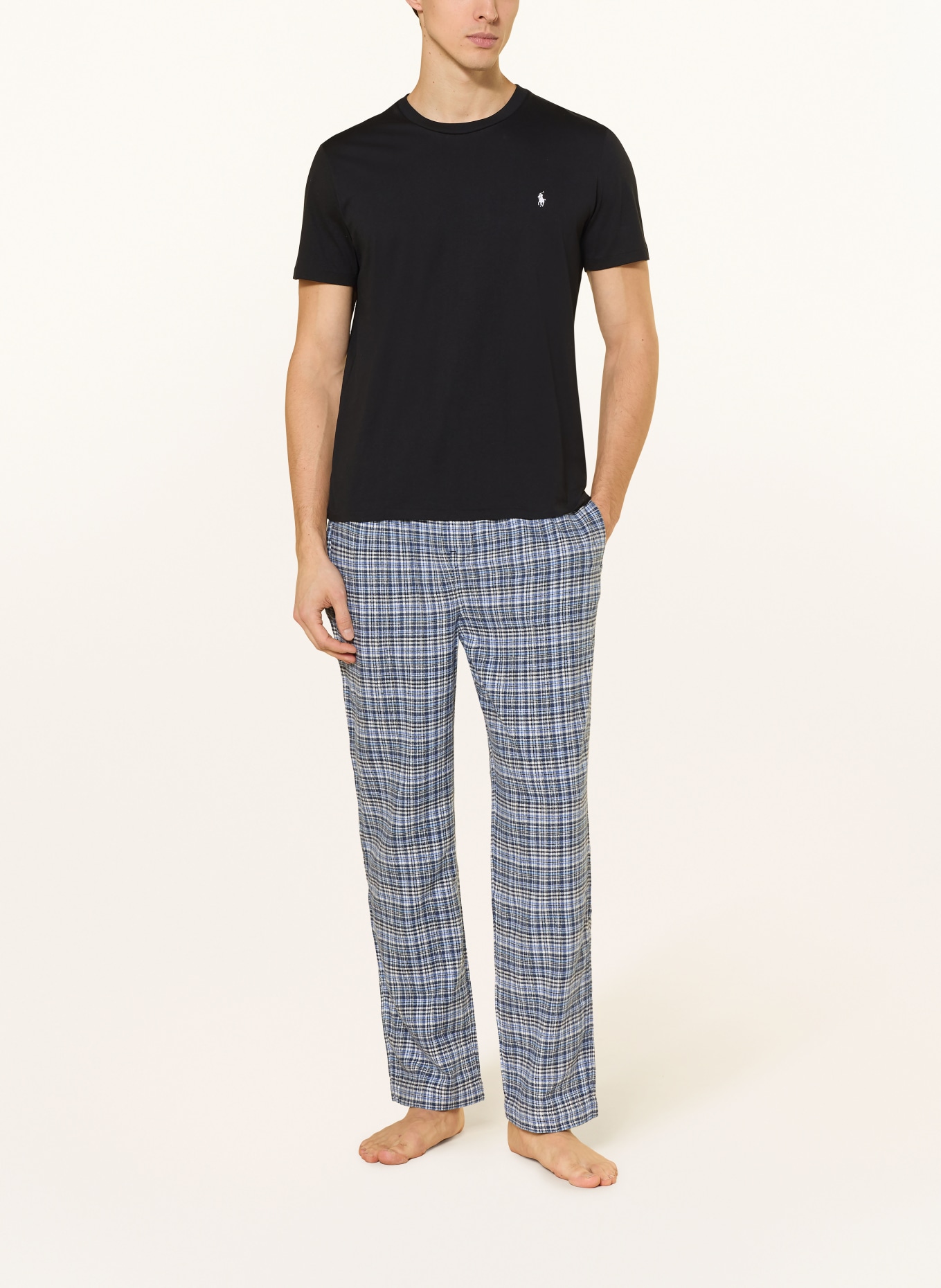 POLO RALPH LAUREN Lounge-Shirt: SCHWARZ / WEISS