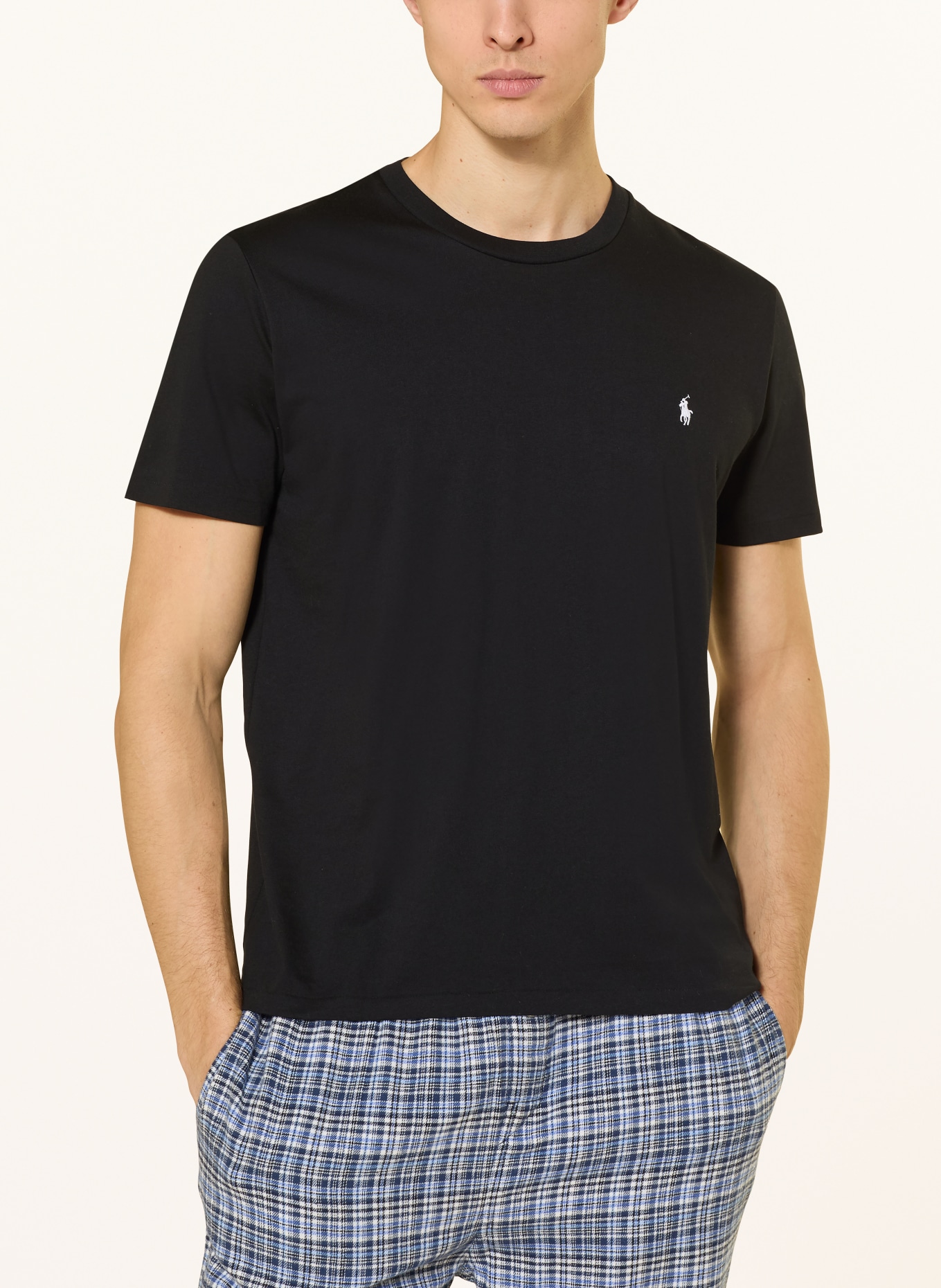 POLO RALPH LAUREN Lounge-Shirt: SCHWARZ / WEISS