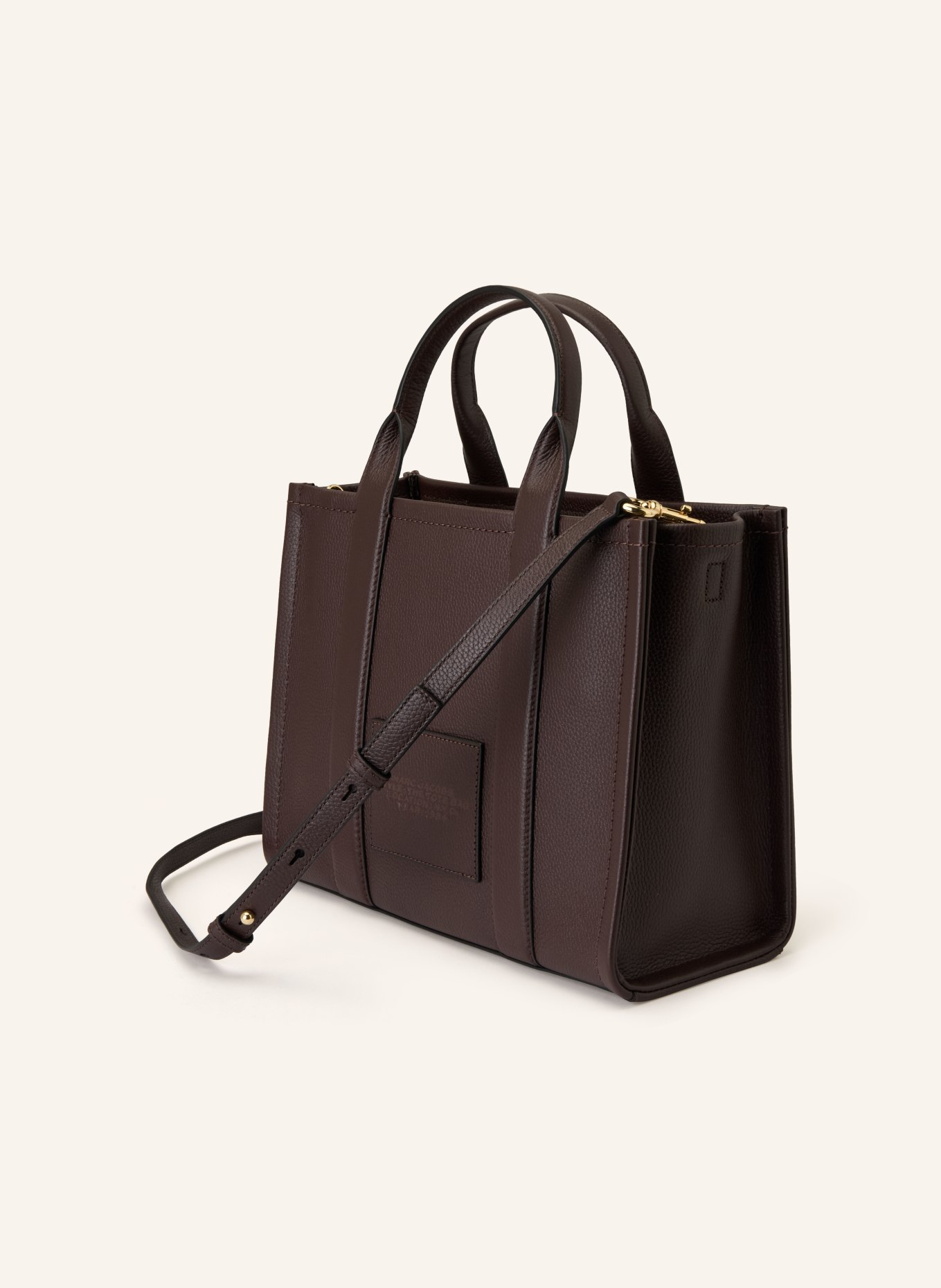 MARC JACOBS Shopper THE MEDIUM TOTE BAG LEATHER: DUNKELBRAUN