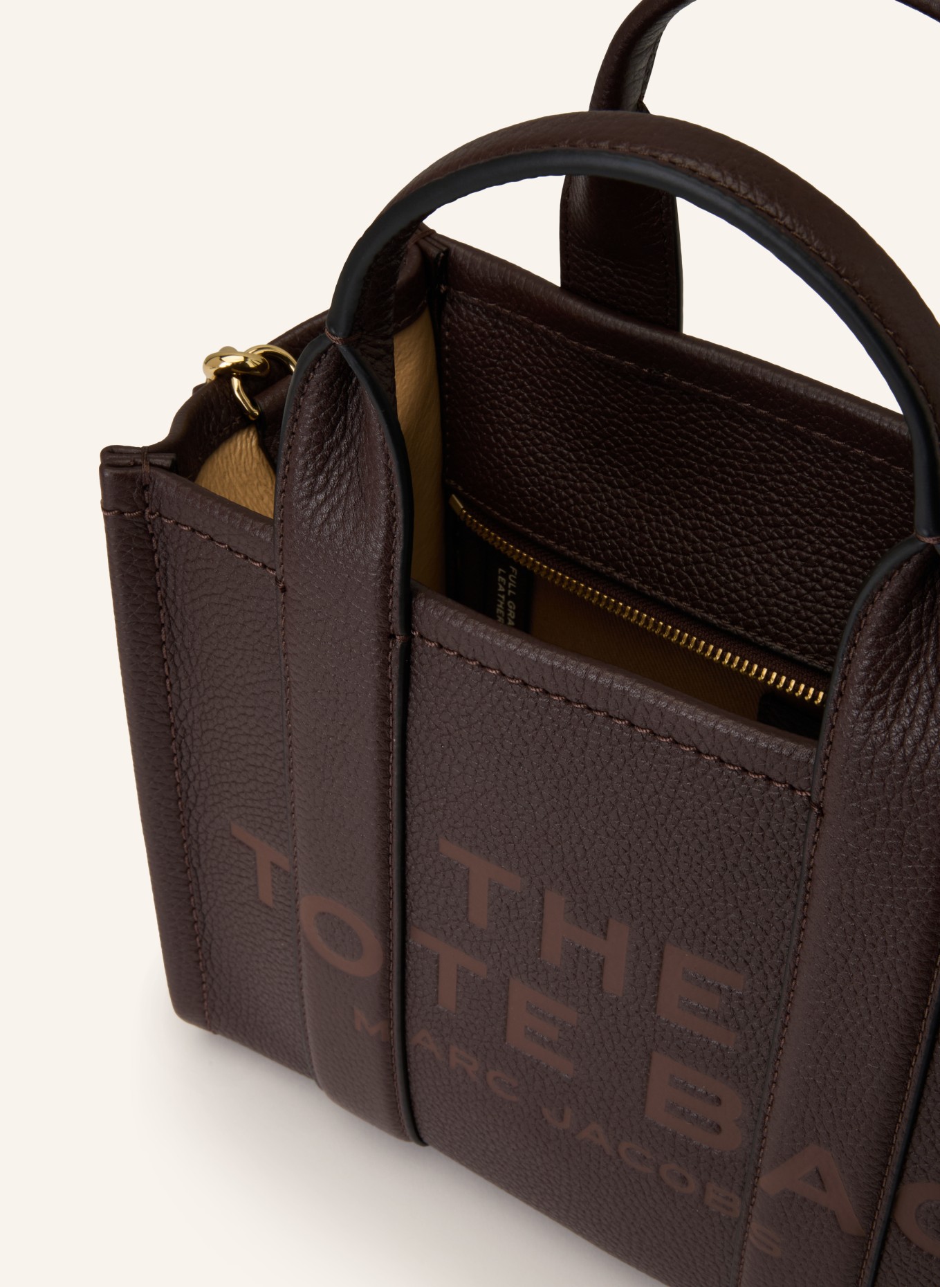 MARC JACOBS Shopper THE MEDIUM TOTE BAG LEATHER: DUNKELBRAUN