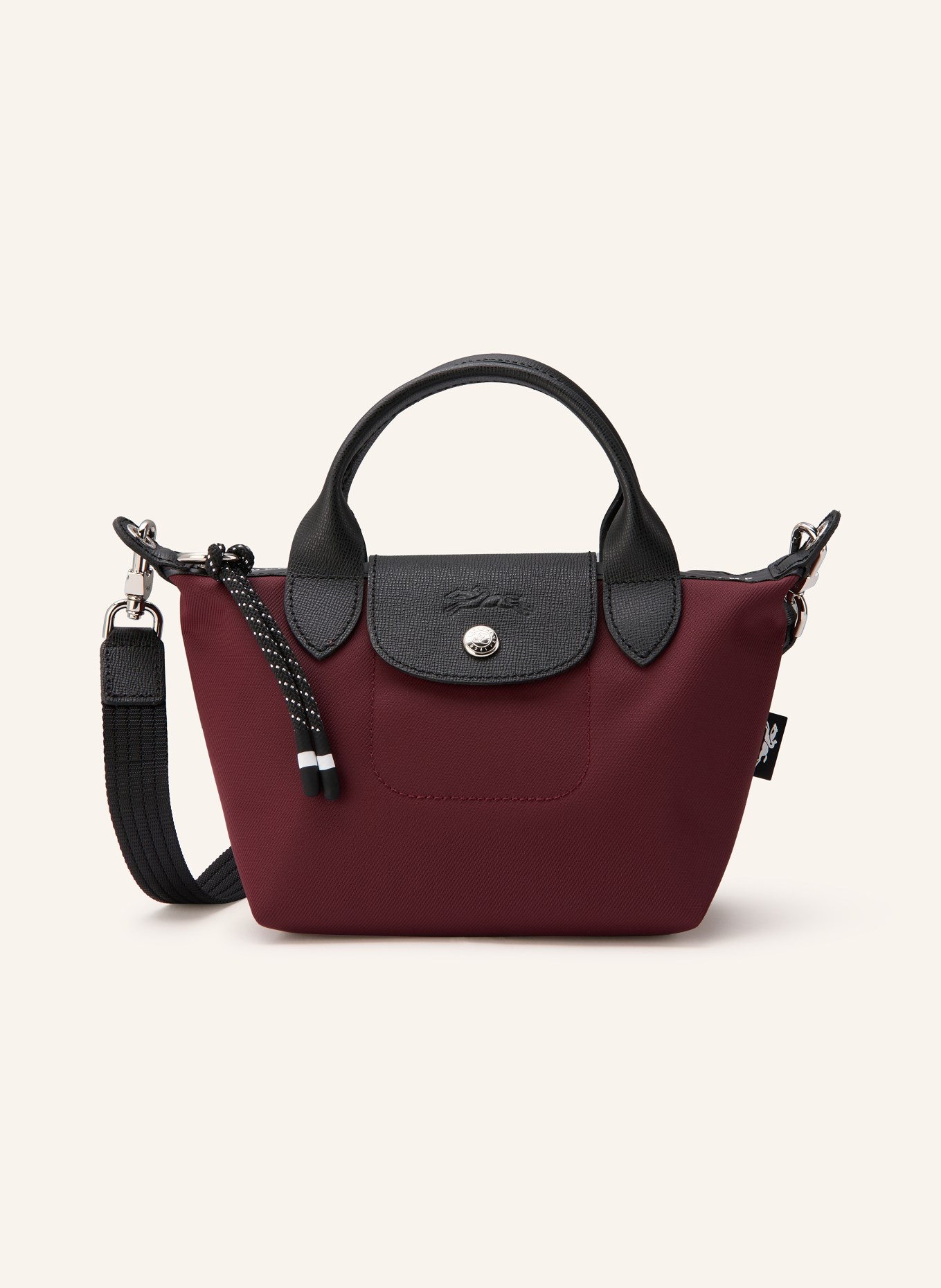 LONGCHAMP Umhängetasche LE PLIAGE ENERGY: DUNKELROT / SCHWARZ