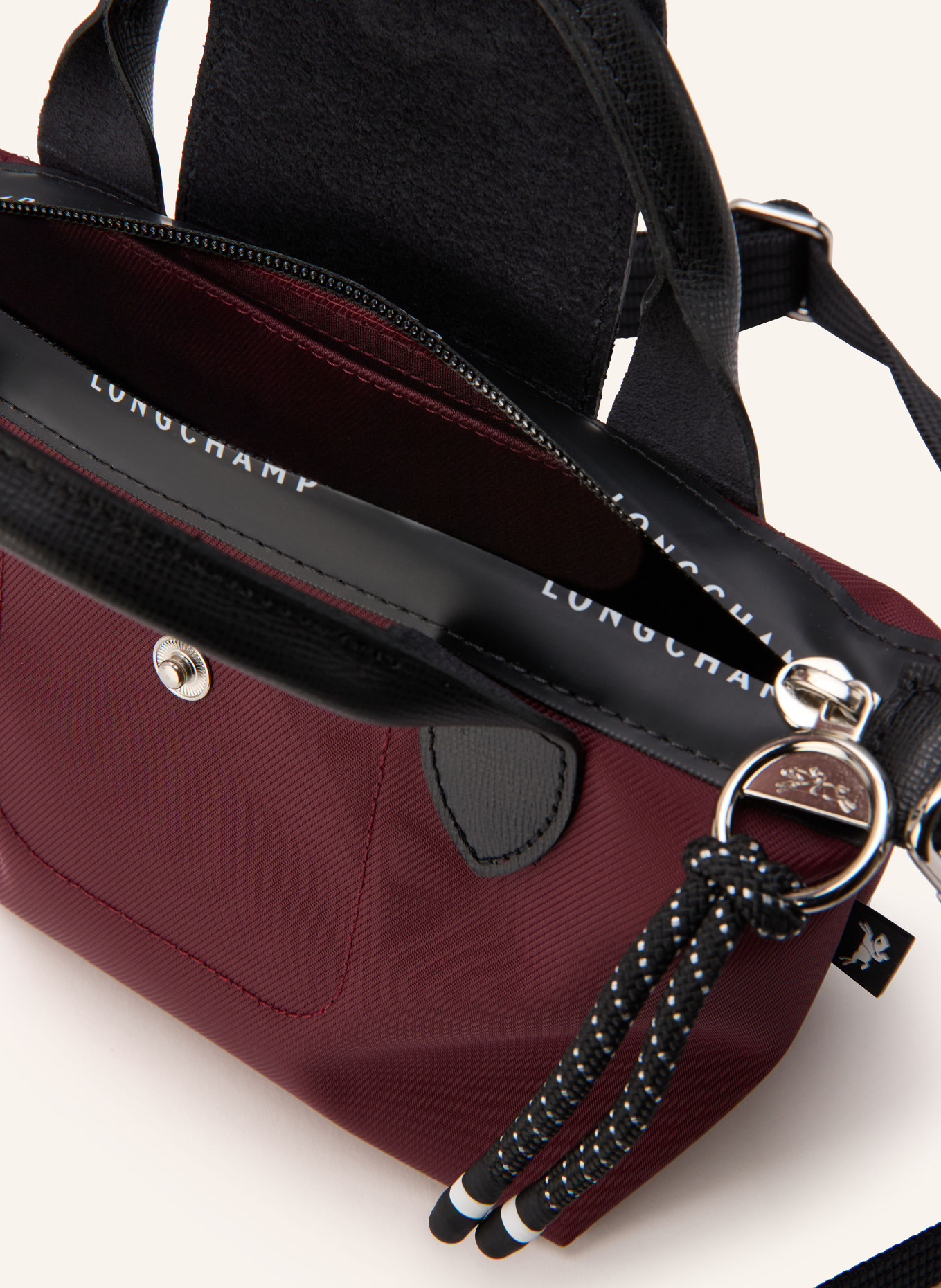 LONGCHAMP Umhängetasche LE PLIAGE ENERGY: DUNKELROT / SCHWARZ