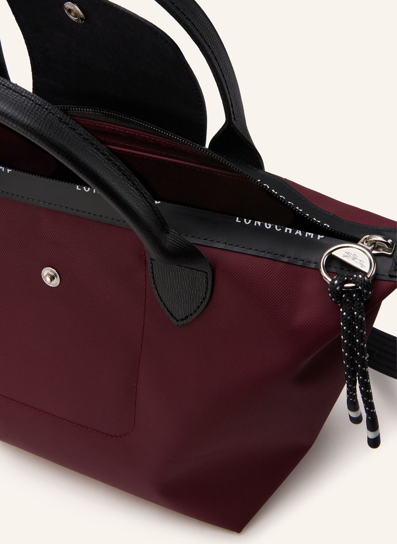 LONGCHAMP Shopper LE PLIAGE ENERGY SMALL: DUNKELROT / SCHWARZ
