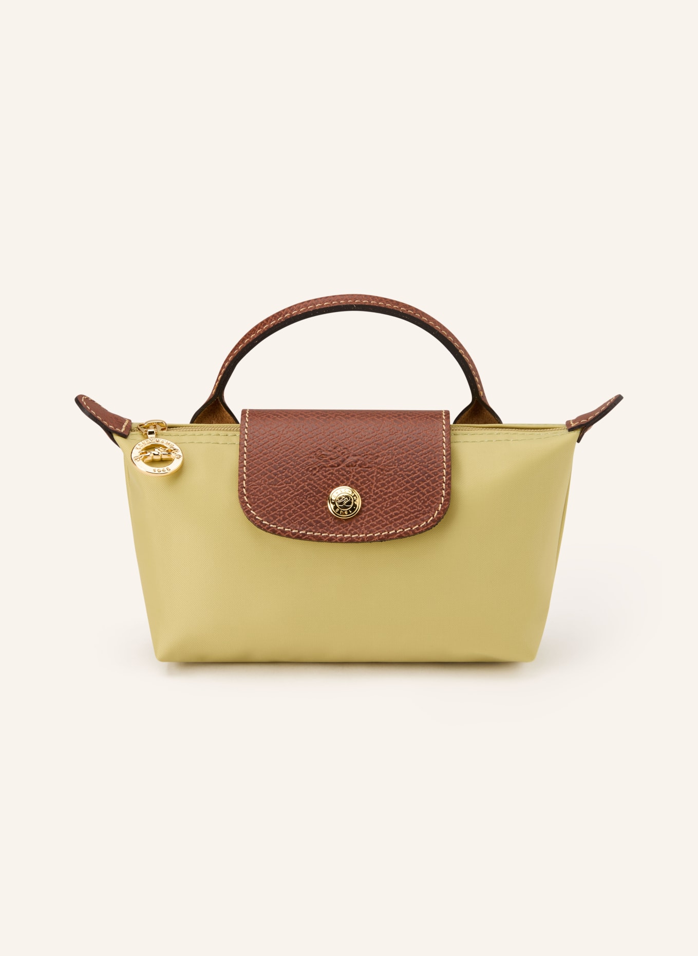 LONGCHAMP Pouch LE PLIAGE ORIGINAL: HELLGRÜN / BRAUN