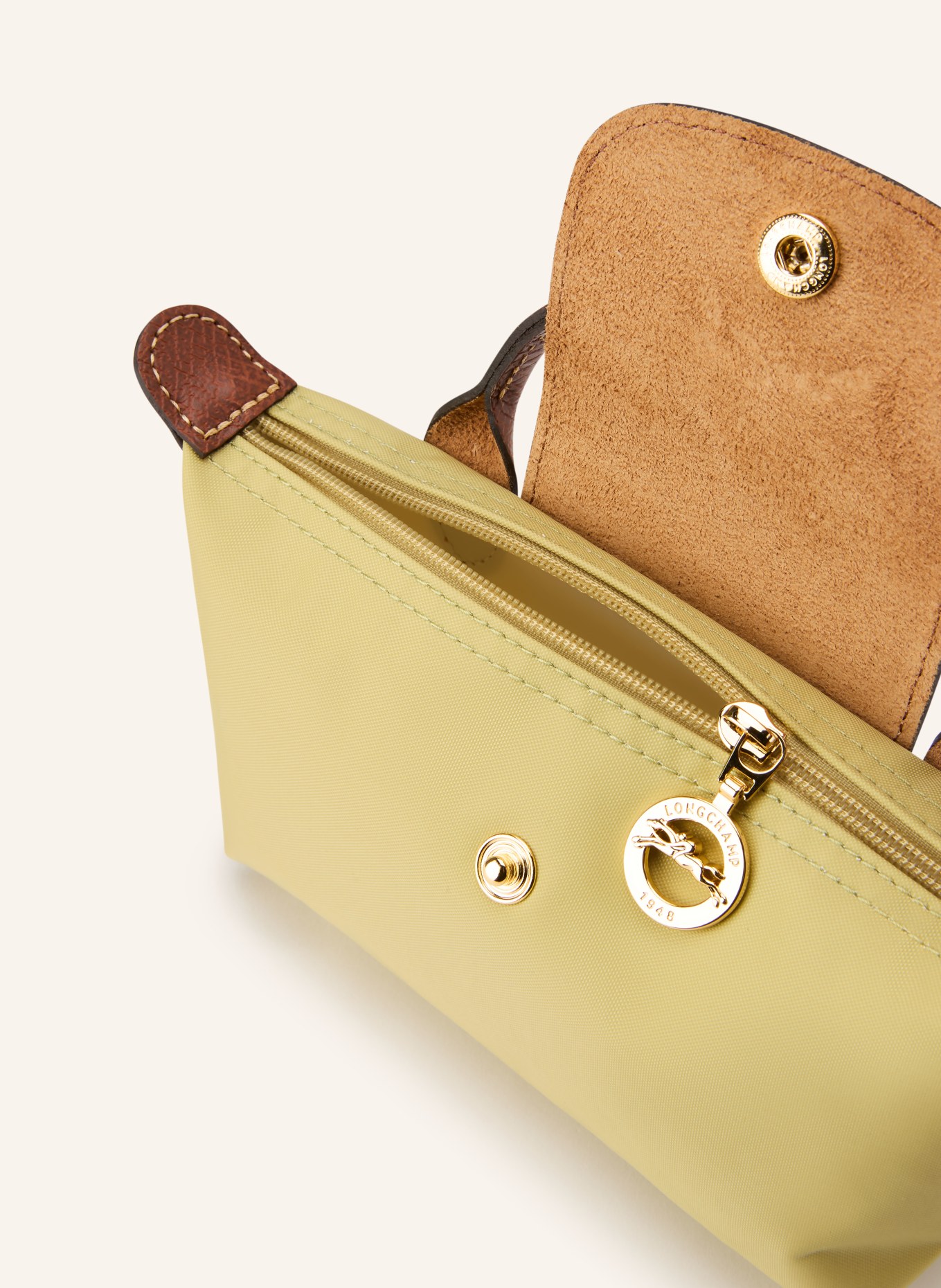 LONGCHAMP Pouch LE PLIAGE ORIGINAL: HELLGRÜN / BRAUN
