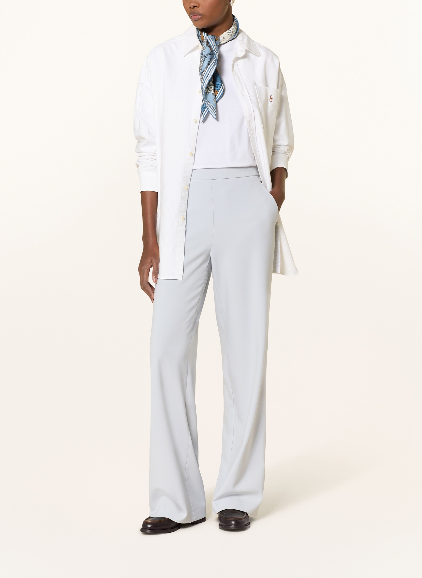 RAFFAELLO ROSSI Wide leg pants PALINA: BLUE GRAY