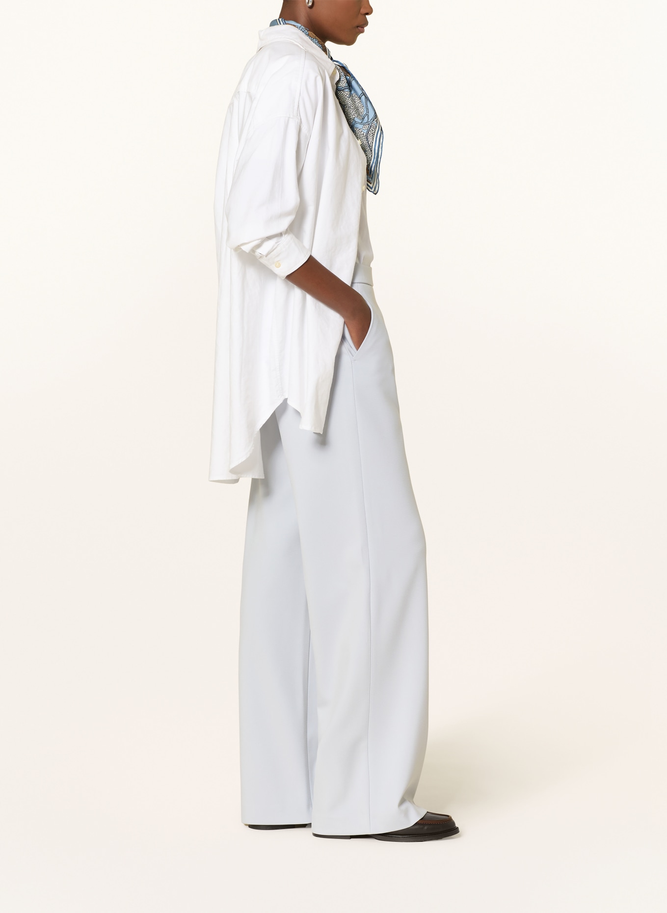 RAFFAELLO ROSSI Wide leg pants PALINA: BLUE GRAY