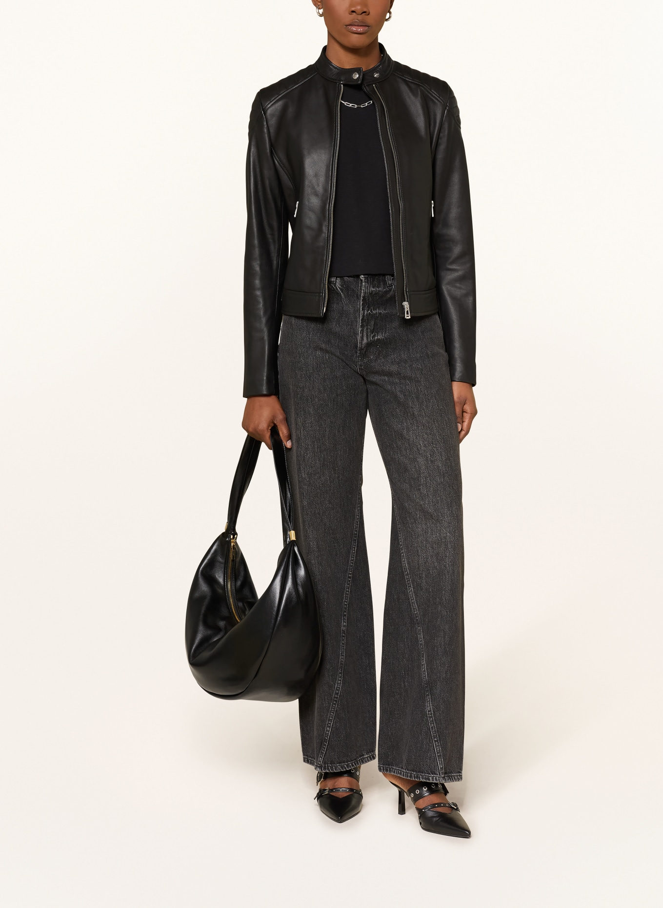 BELSTAFF Leather jacket MOLLISON: BLACK