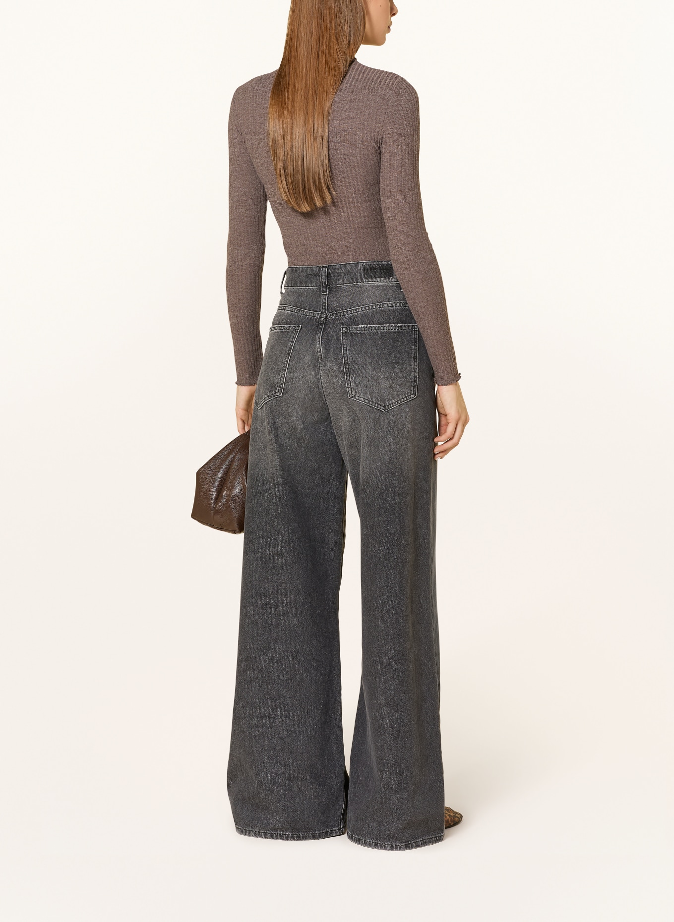 ONLY Tričko s dlouhým rukávem: HNĚDÁ