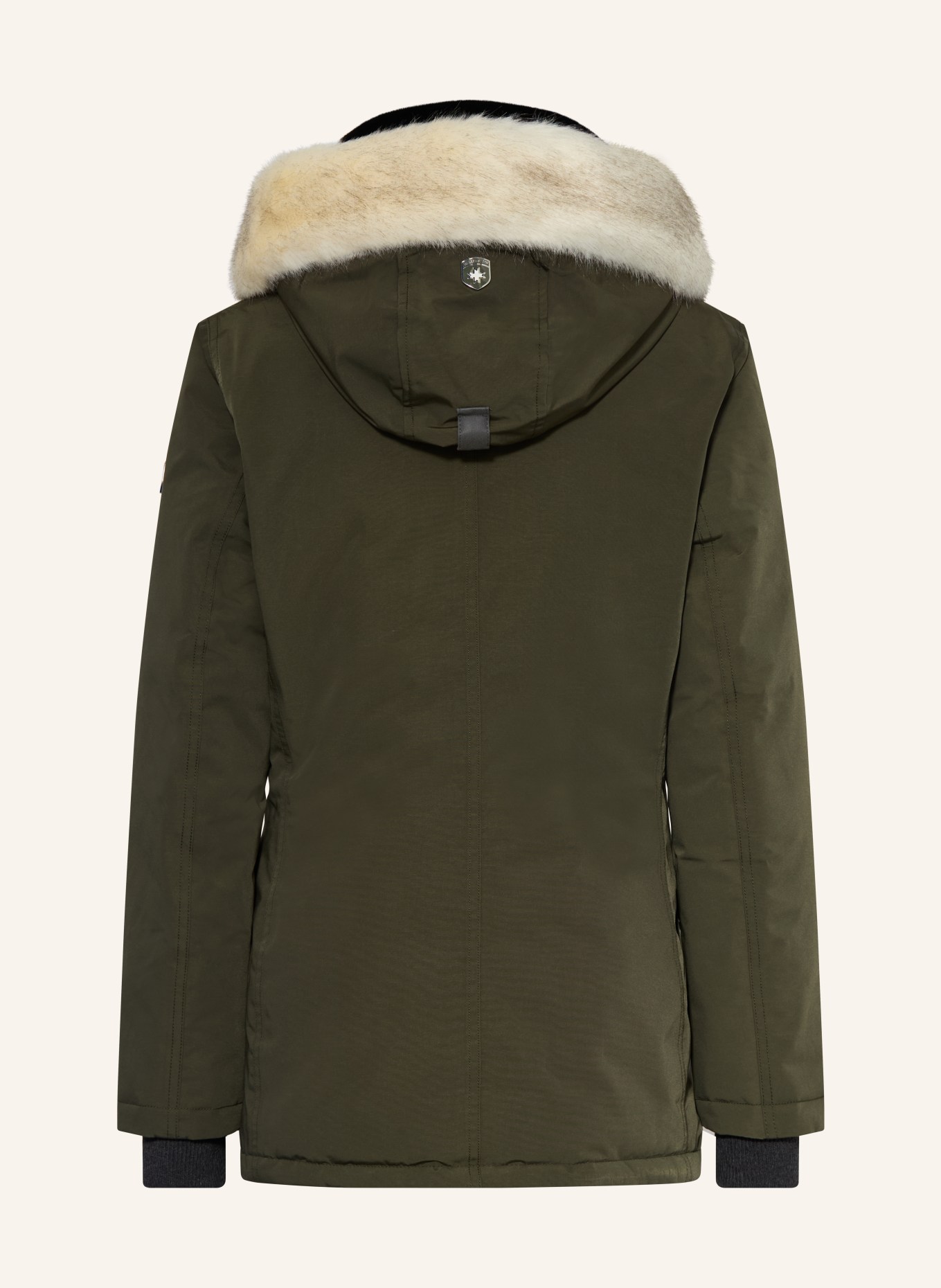 WELLENSTEYN Parka ENTERPRISE s umělou kožešinou a výplní DUPONT™ SORONA®: TMAVĚ ZELENÁ