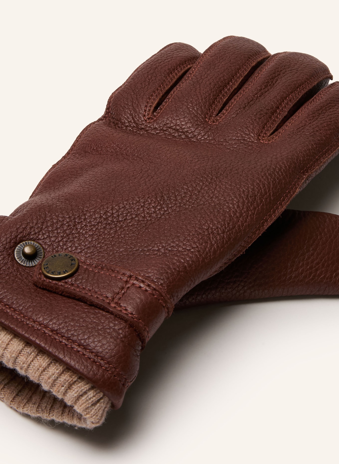 HESTRA Skórzane rękawiczki UTSJÖ: CIEMNOBRĄZOWY / JASNOBRĄZOWY