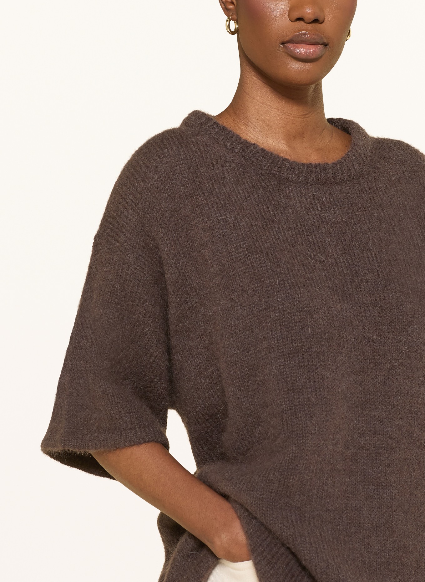 by Aylin Koenig Knit shirt HARRY with alpaca: BROWN