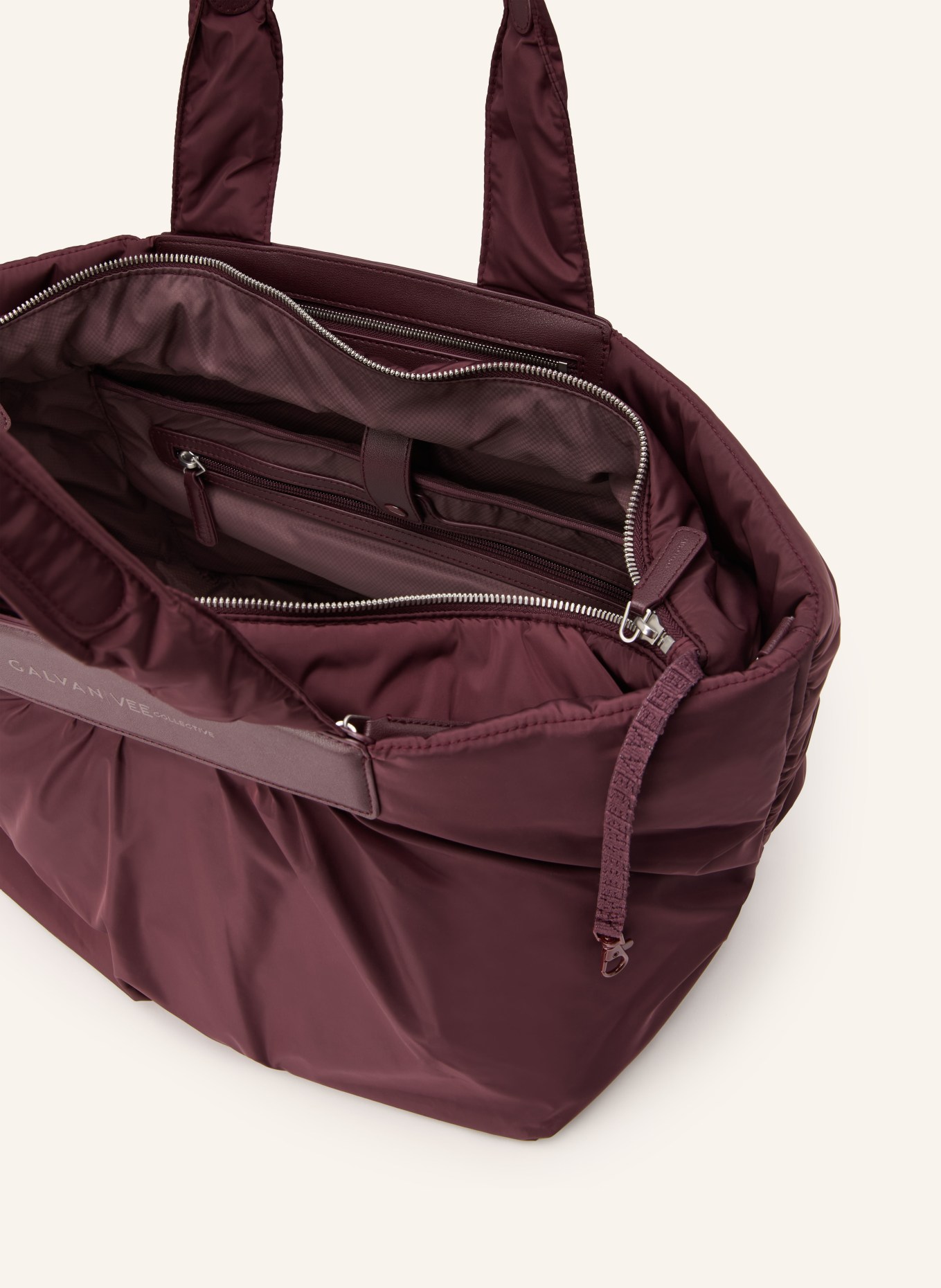 Vee Collective Shopper CABA TOTE s pouzdrem: TMAVĚ ČERVENÁ