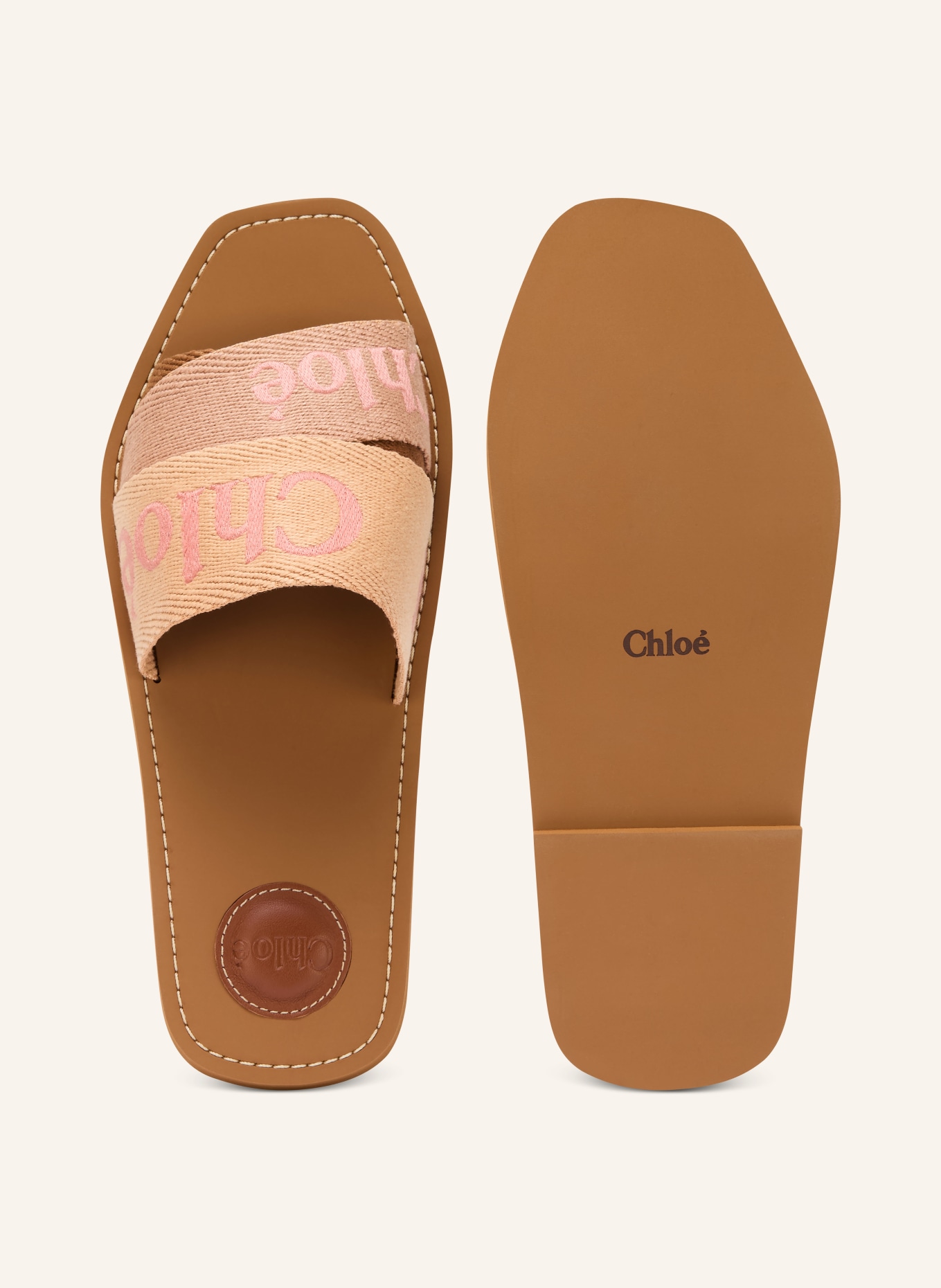 Chloé Pantoletten WOODY: 25I Rosewood Brown