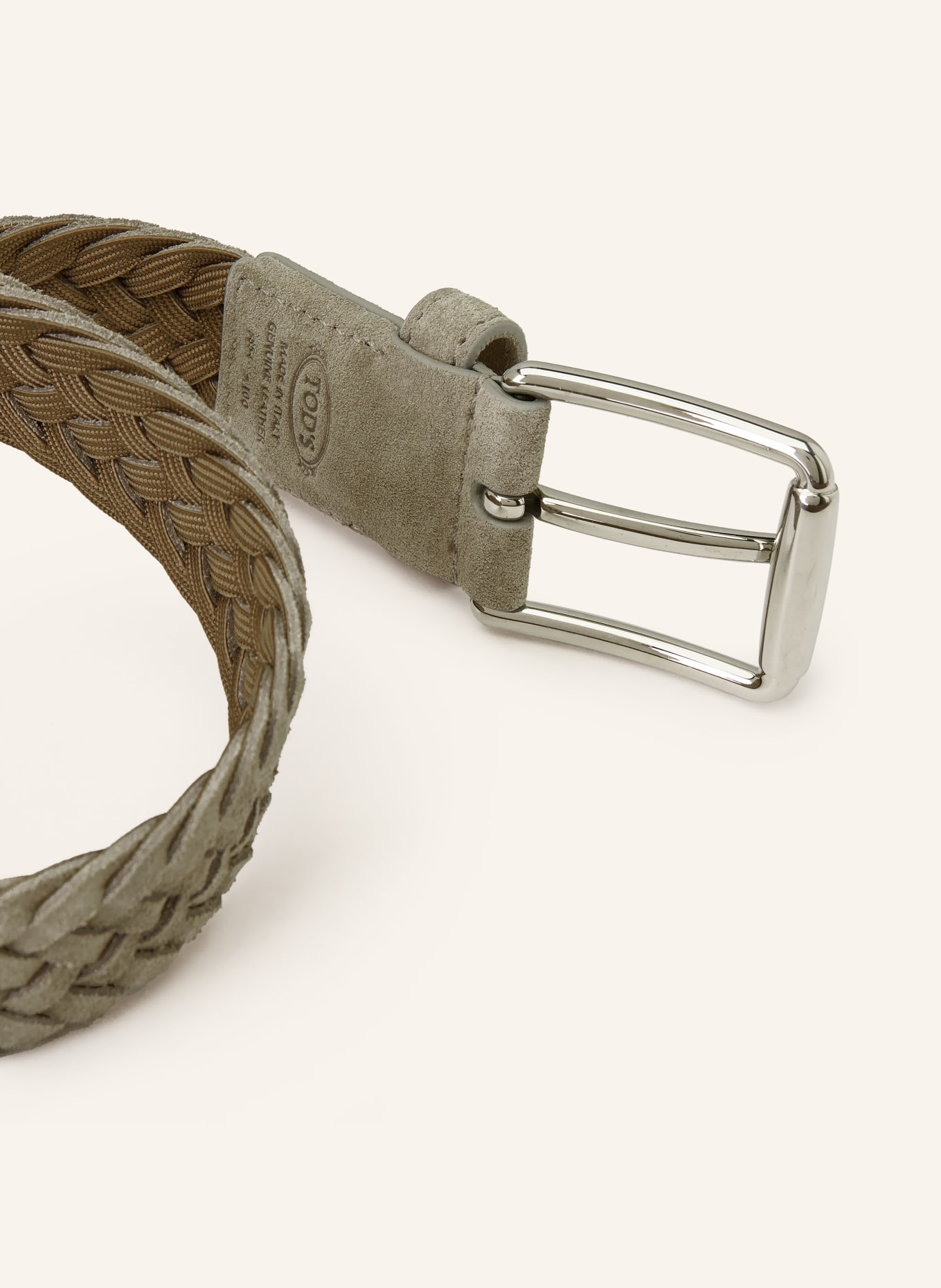 TOD'S Proplétaný opasek: SVĚTLE ŠEDÁ