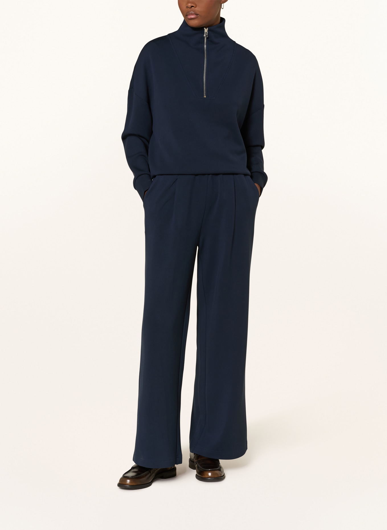 VARLEY Half-zip sweater in sweatshirt fabric HAWLEY: DARK BLUE