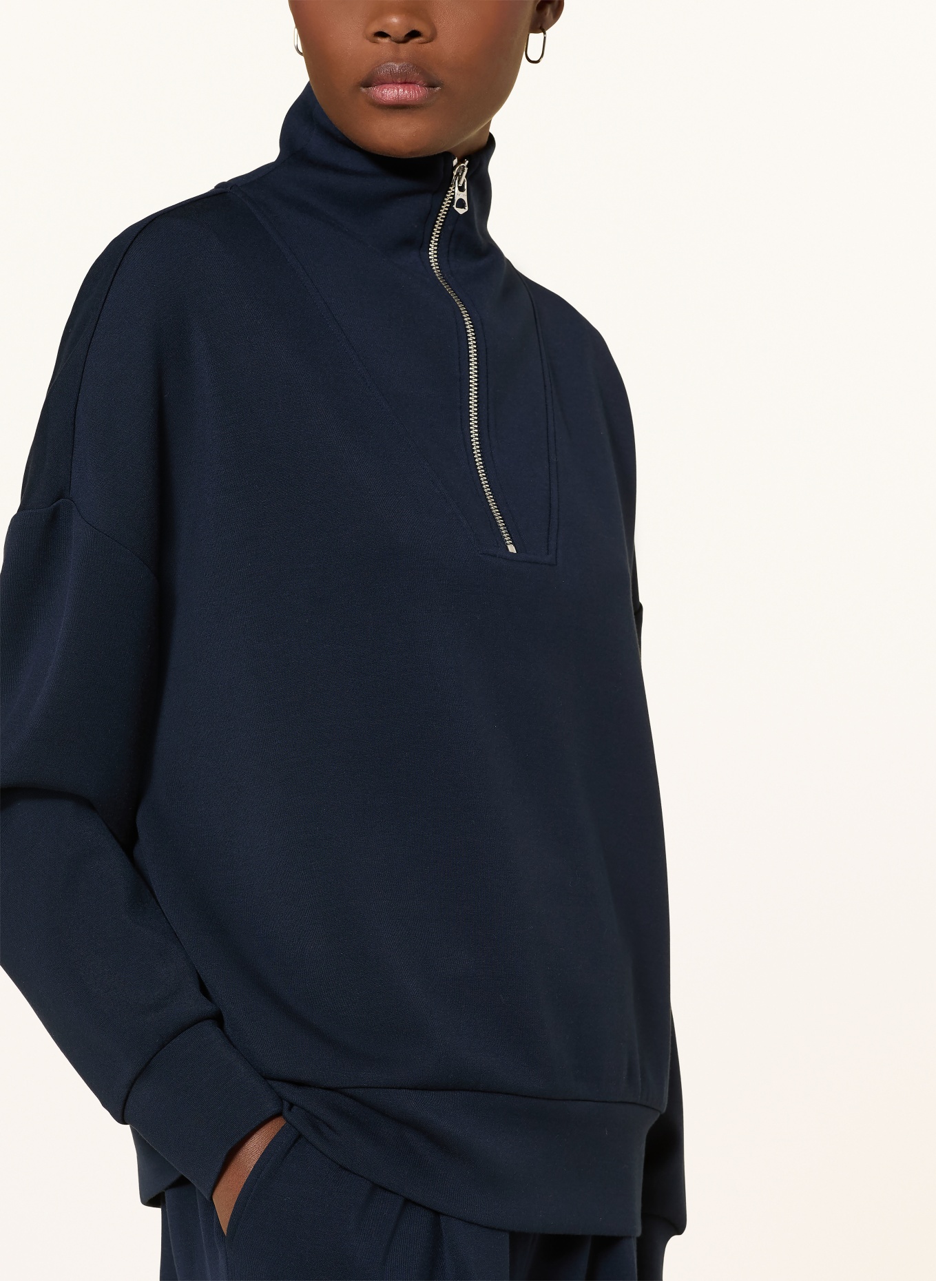 VARLEY Half-zip sweater in sweatshirt fabric HAWLEY: DARK BLUE