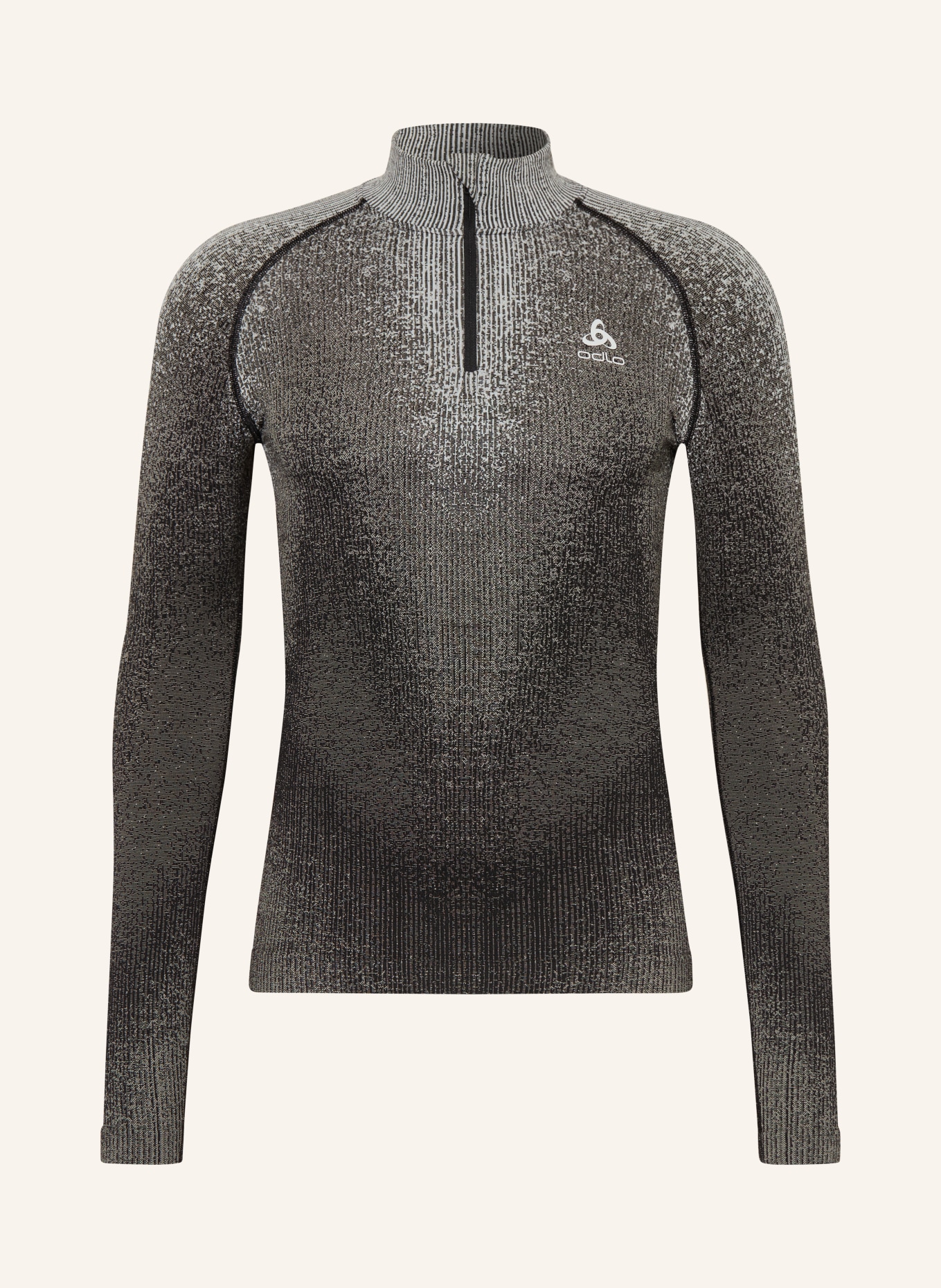 odlo Laufshirt: SCHWARZ / GRAU