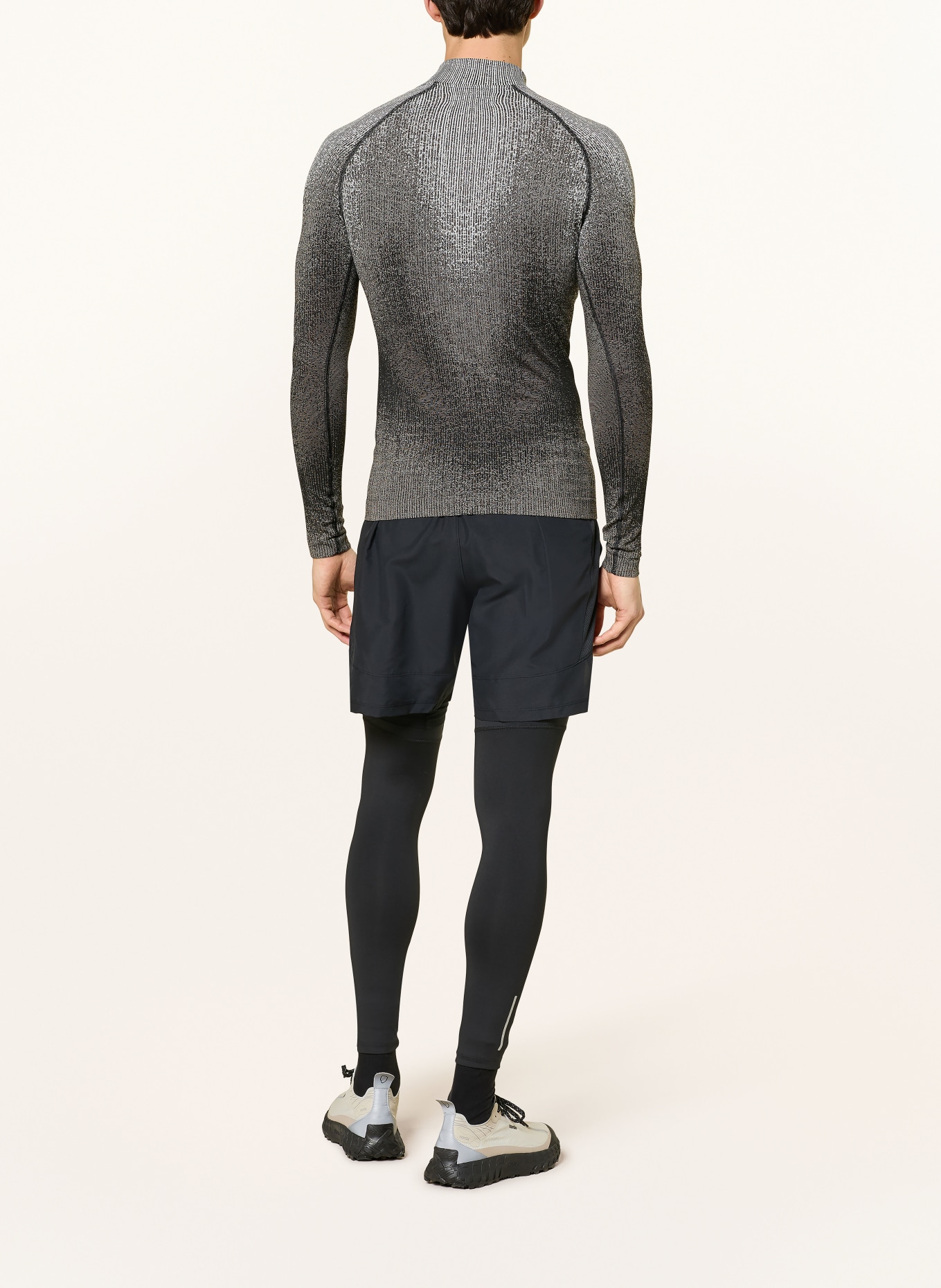 odlo Laufshirt: SCHWARZ / GRAU