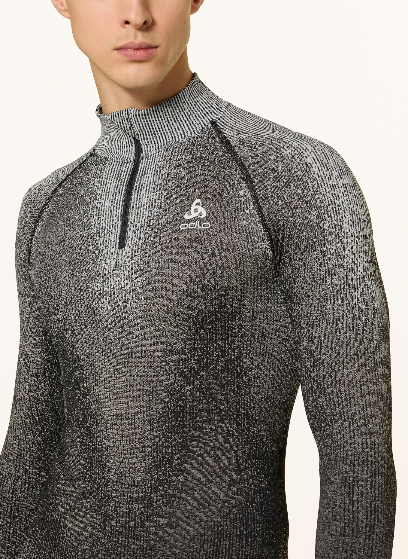 odlo Laufshirt: SCHWARZ / GRAU