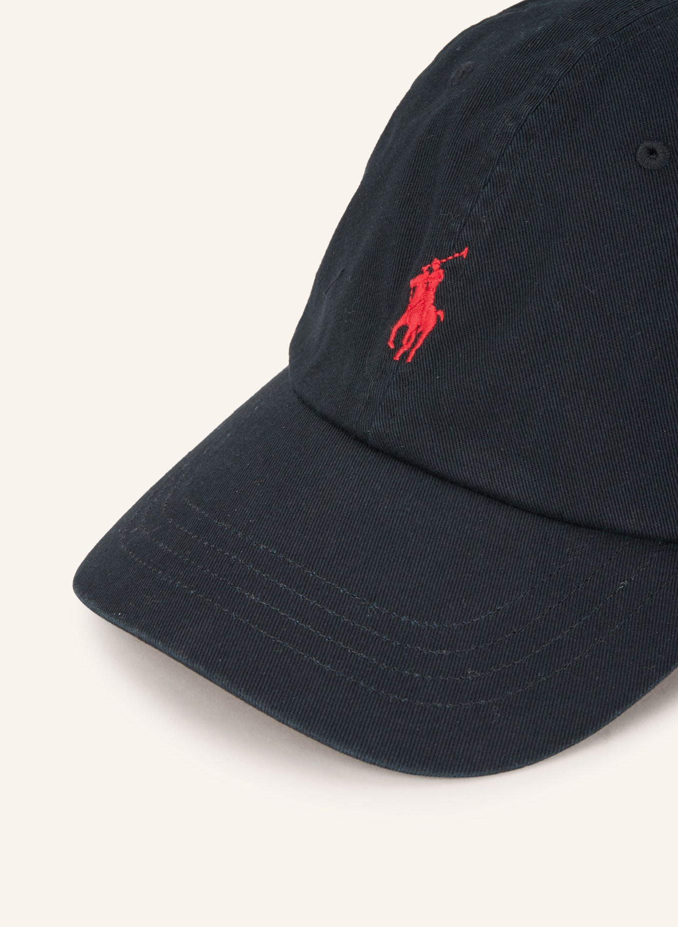 POLO RALPH LAUREN Cap: SCHWARZ / ROT