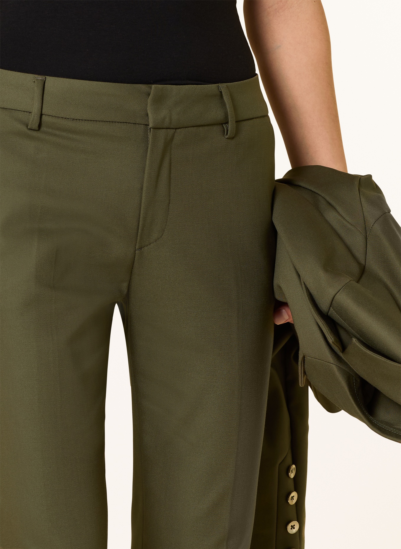 MOS MOSH Spodnie dżersejowe MMABBEY: ZIELONY