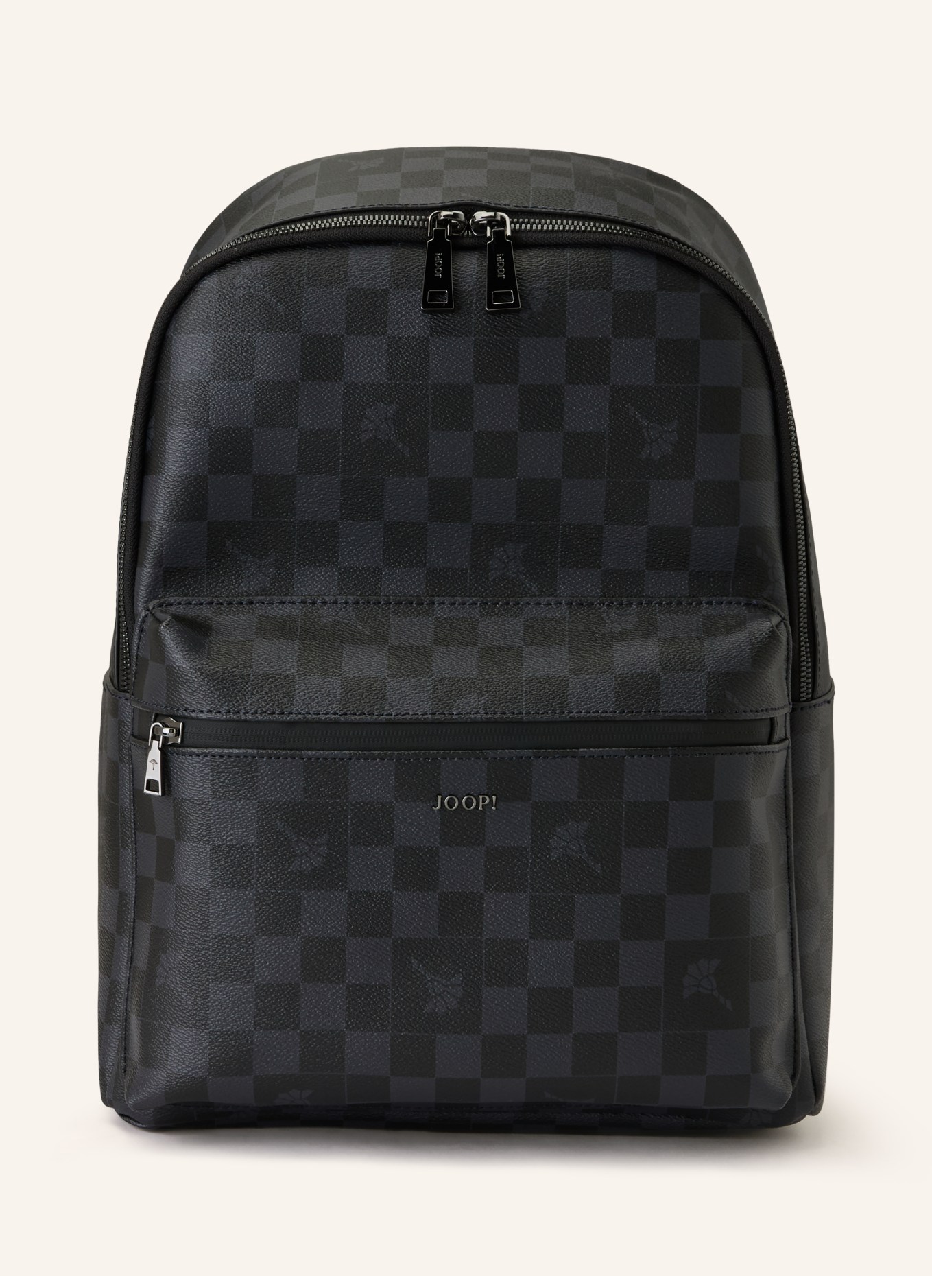 JOOP! Batoh MIKO s přihrádkou na notebook: ČERNÁ / TMAVĚ ŠEDÁ