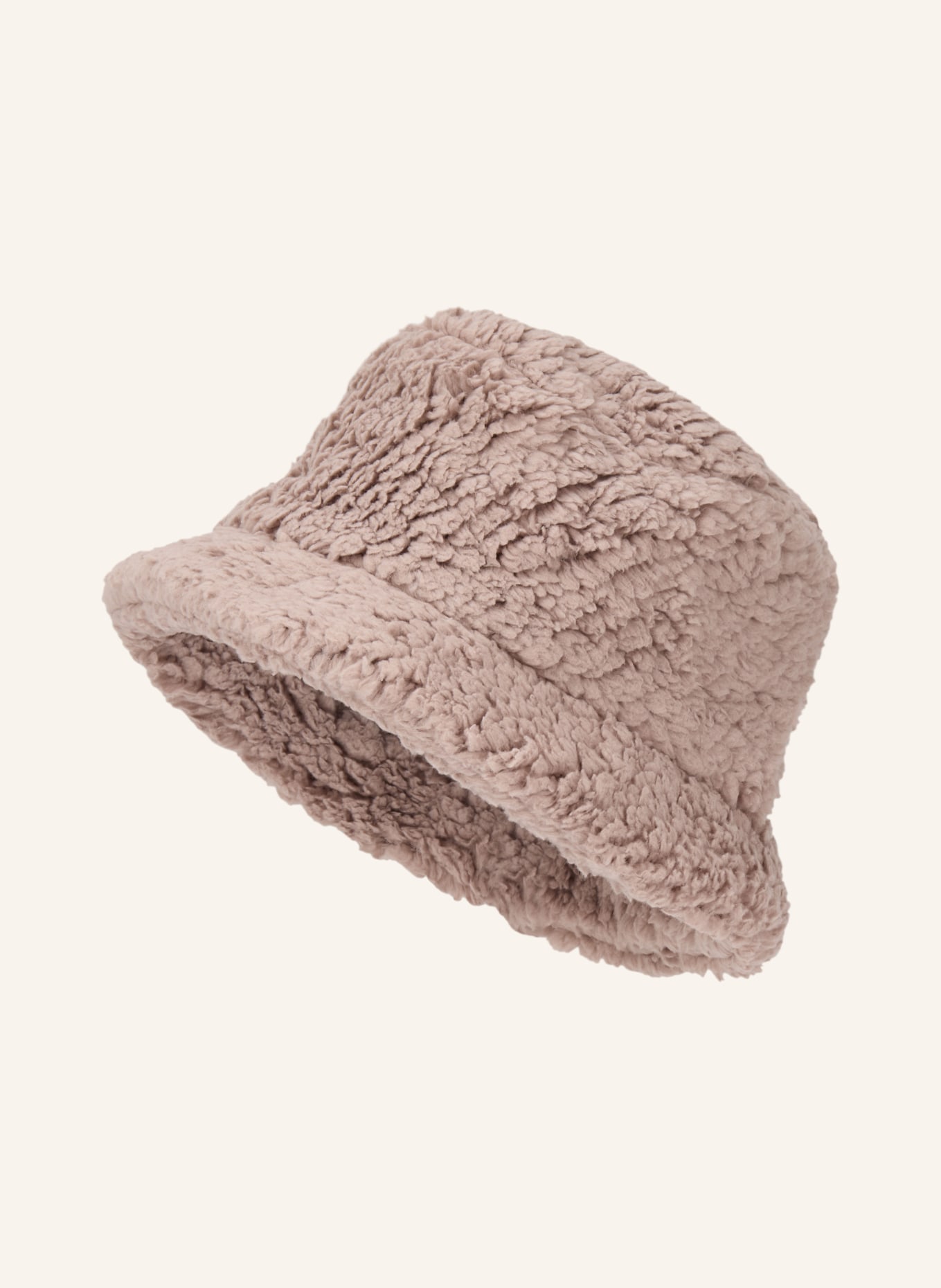 CAPO Bucket-Hat aus Teddyfell: TAUPE