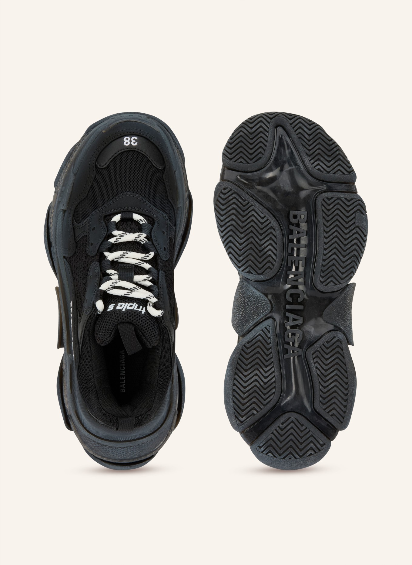 BALENCIAGA Sneaker TRIPLE S: SCHWARZ / WEISS