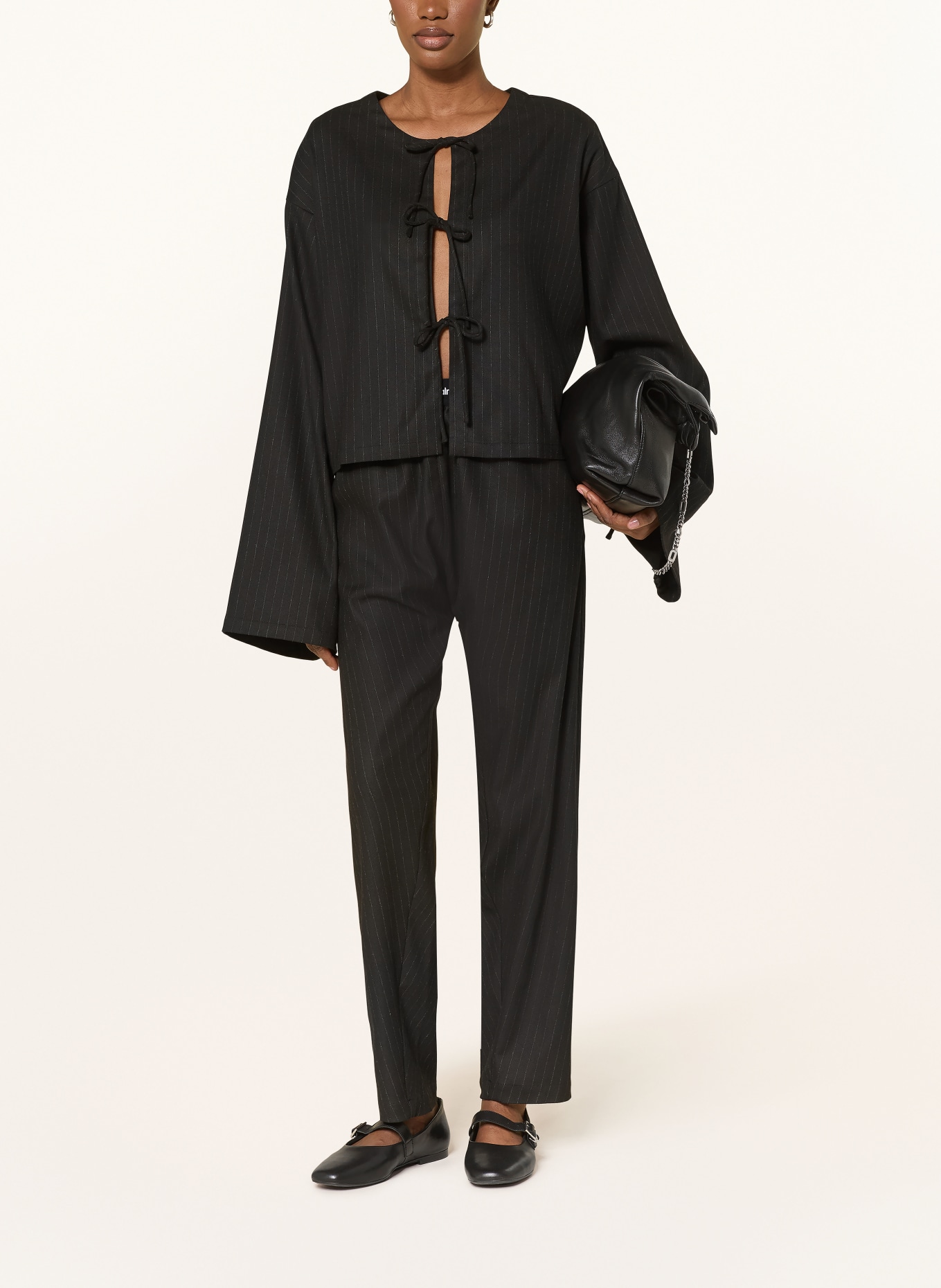 black palms Marlenehose BENJA: SCHWARZ / WEISS