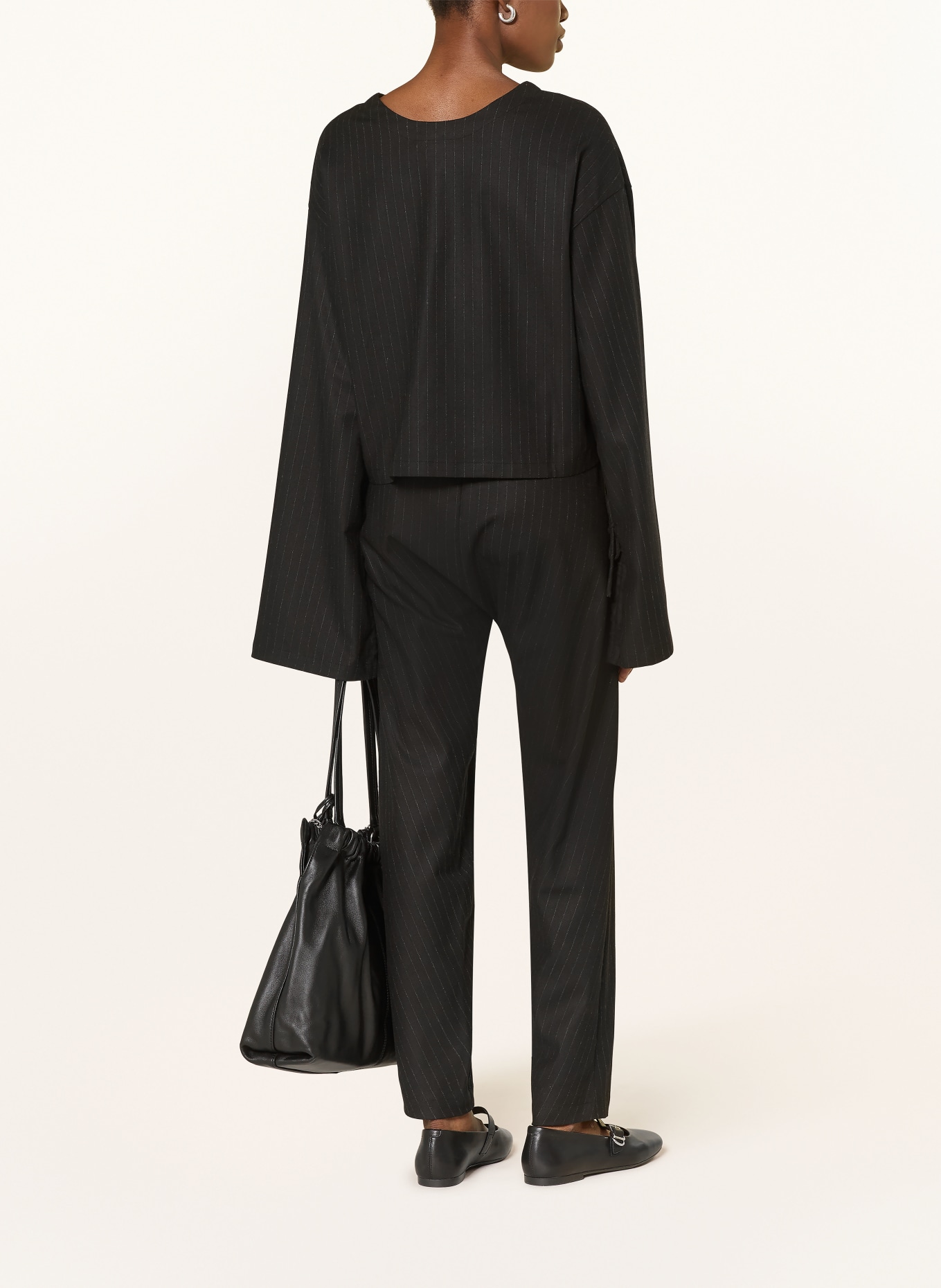 black palms Marlenehose BENJA: SCHWARZ / WEISS