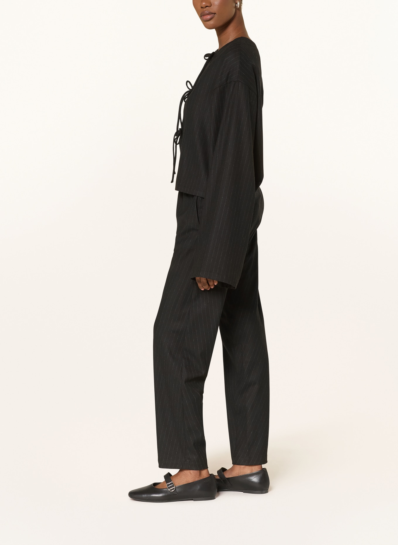 black palms Marlenehose BENJA: SCHWARZ / WEISS