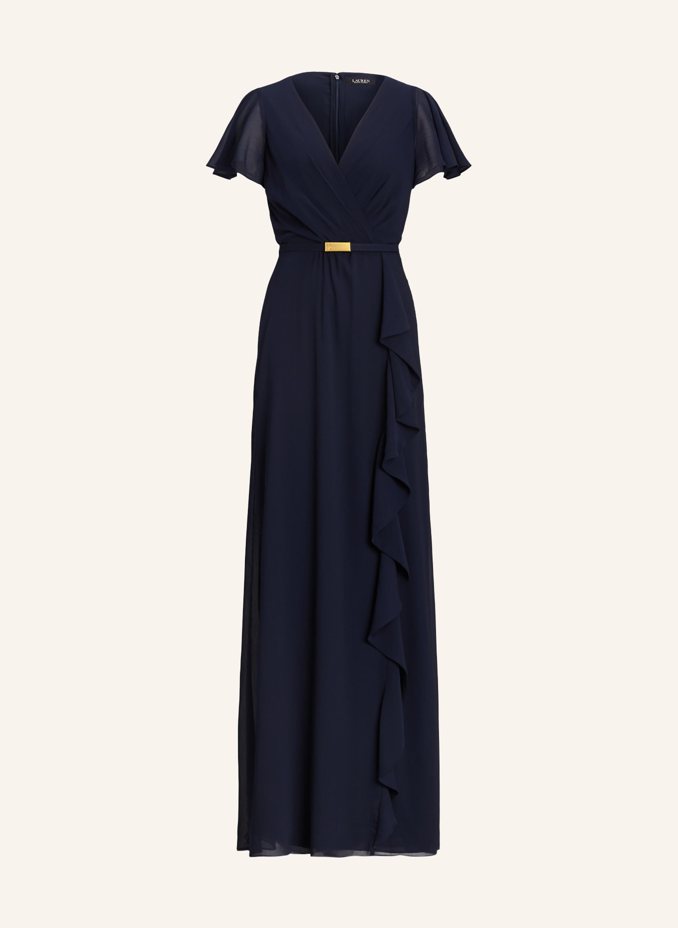 LAUREN RALPH LAUREN Abendkleid FARRYSH mit Volants: DUNKELBLAU