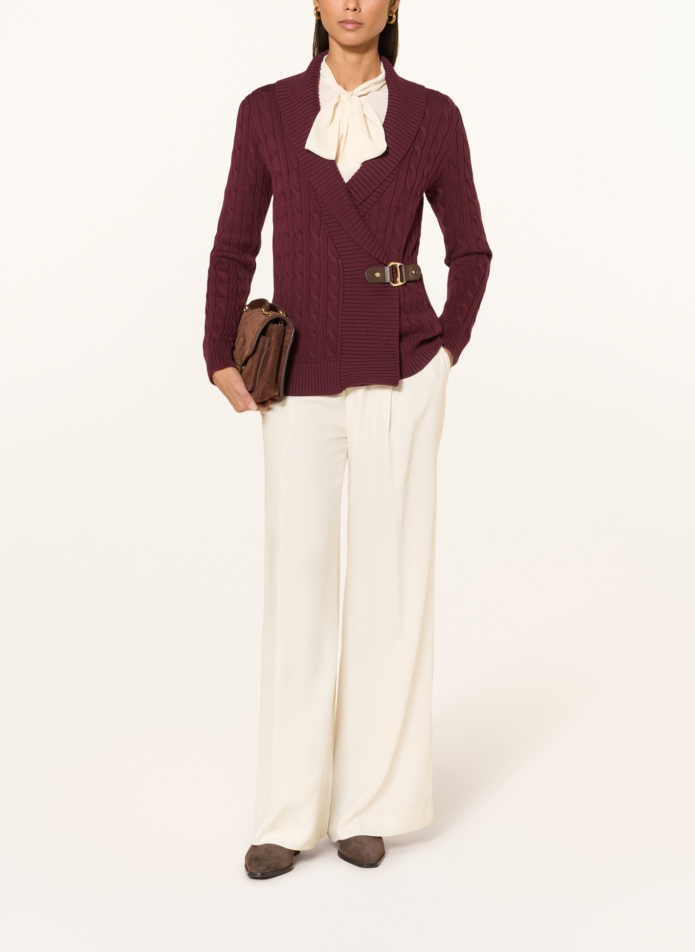 LAUREN RALPH LAUREN Cardigan: DARK RED