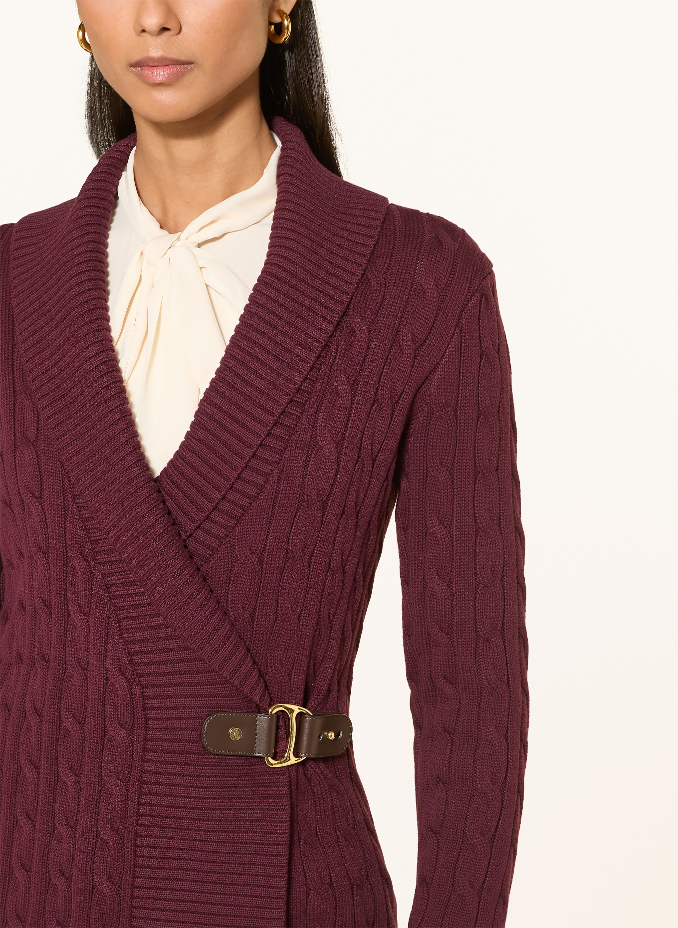 LAUREN RALPH LAUREN Cardigan: DARK RED
