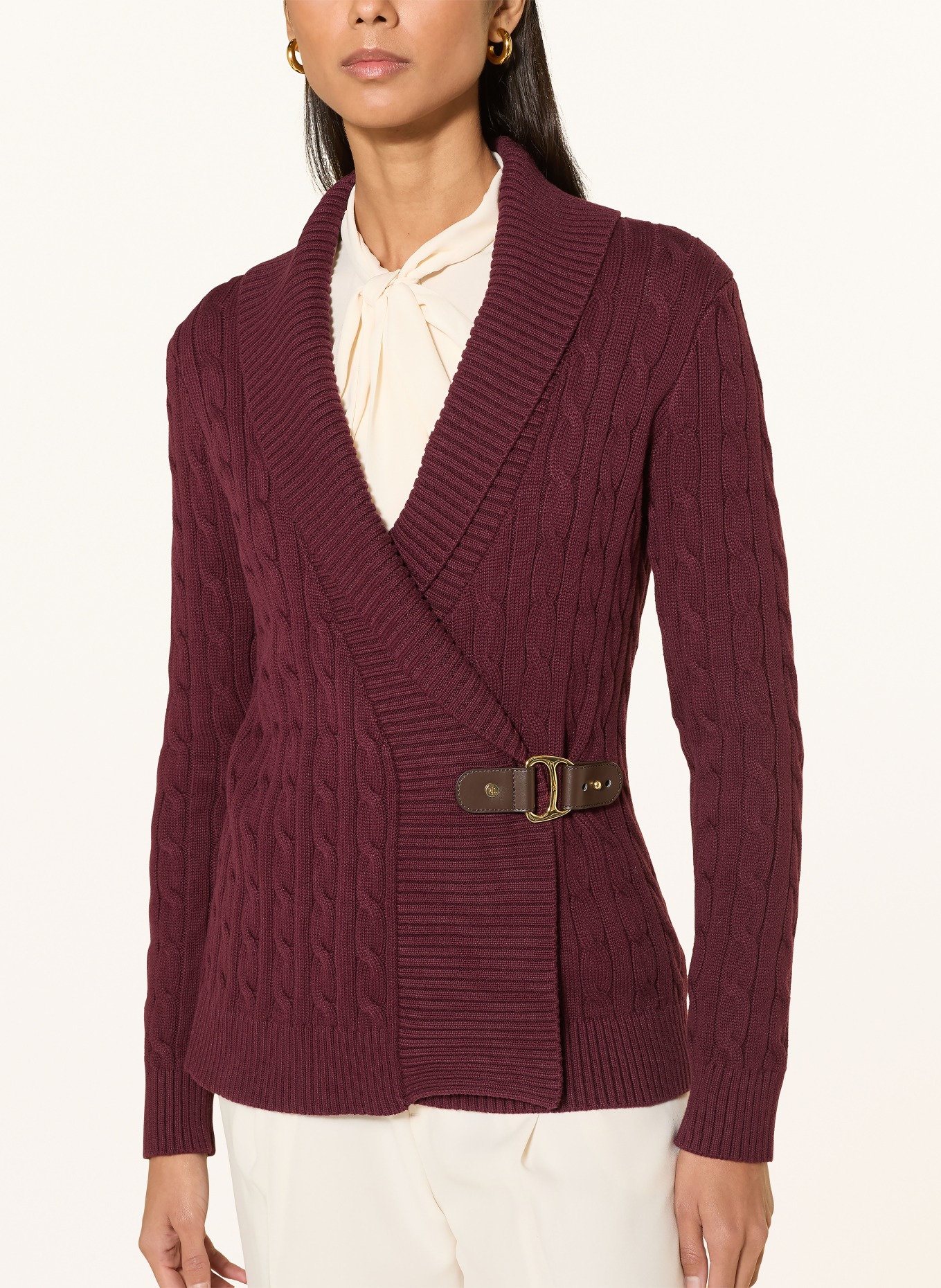 LAUREN RALPH LAUREN Cardigan: DARK RED