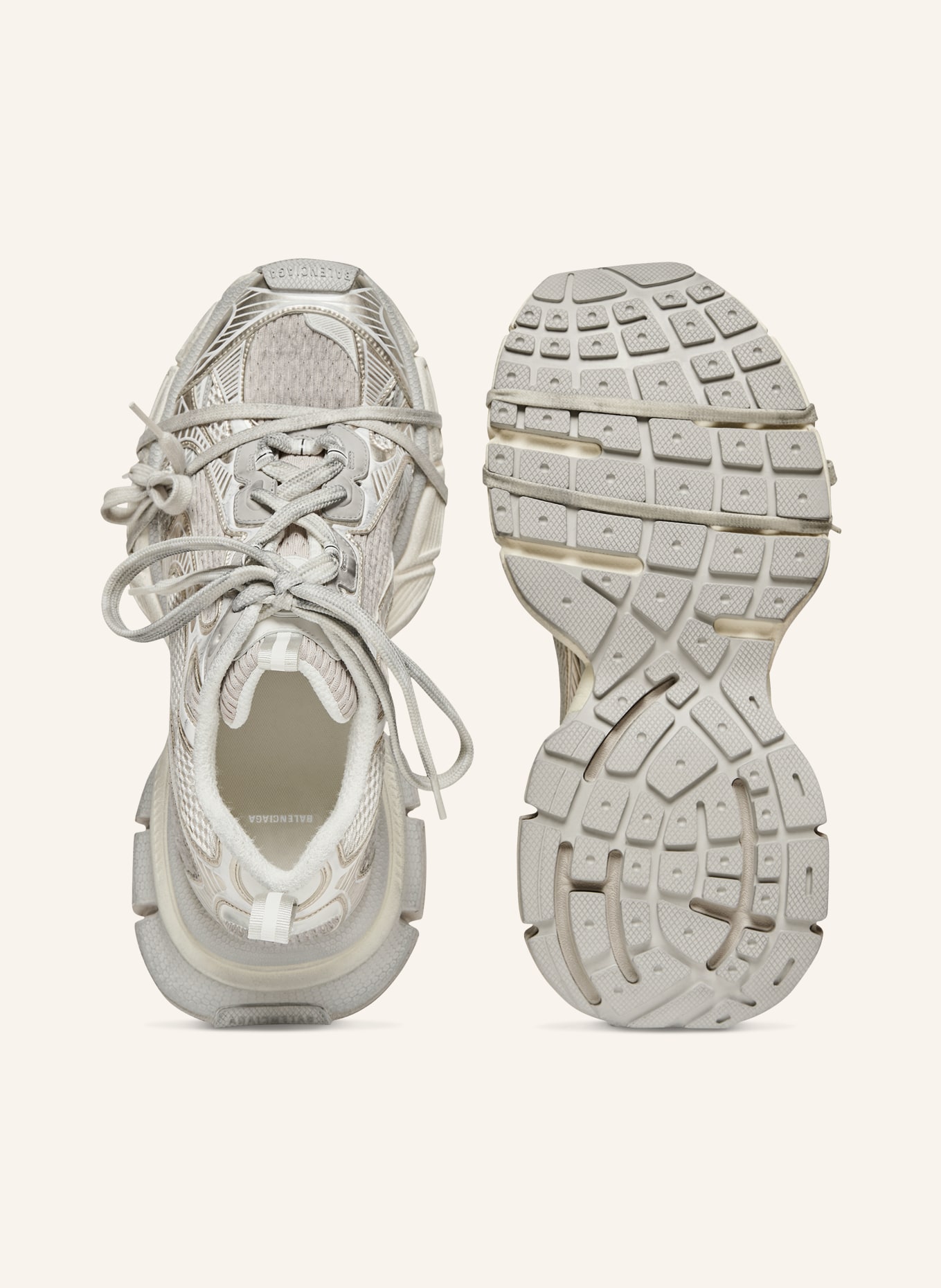 BALENCIAGA Sneakersy 3XL: SZARY / ZŁOTY / BIAŁY