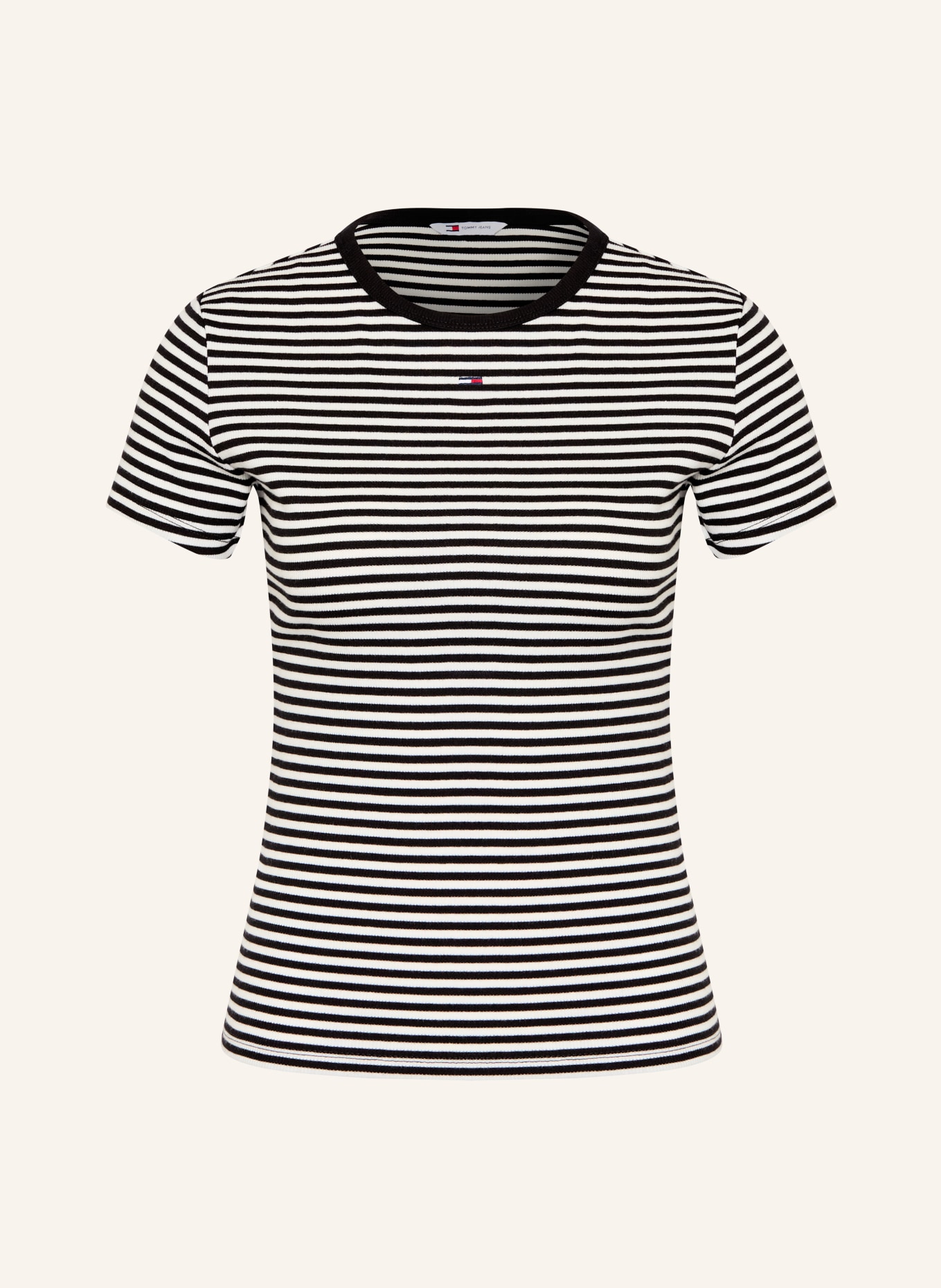 TOMMY JEANS T-Shirt: SCHWARZ / WEISS