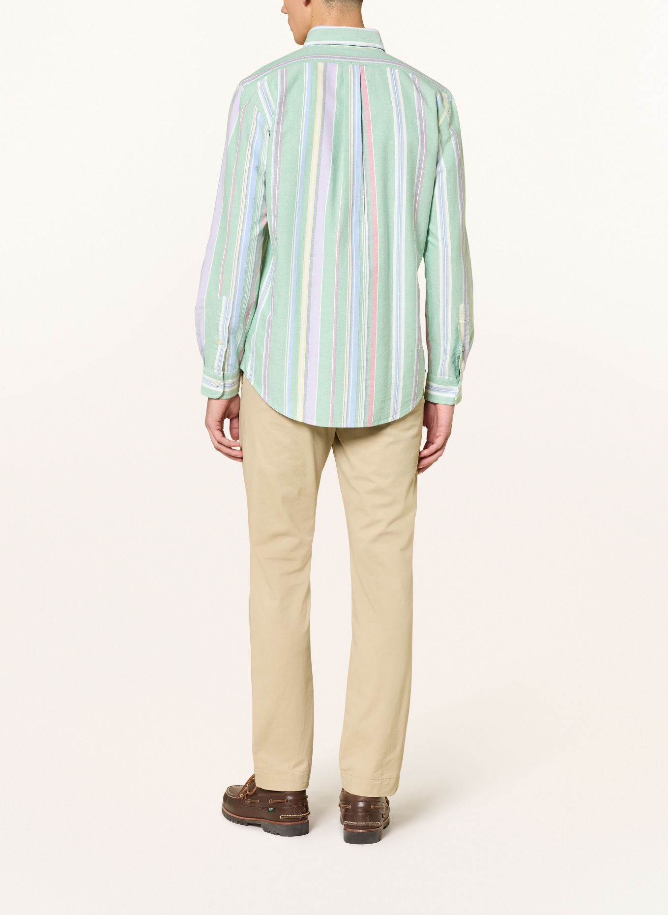 POLO RALPH LAUREN Oxfordhemd Custom Fit: HELLGRÜN / HELLROT / WEISS