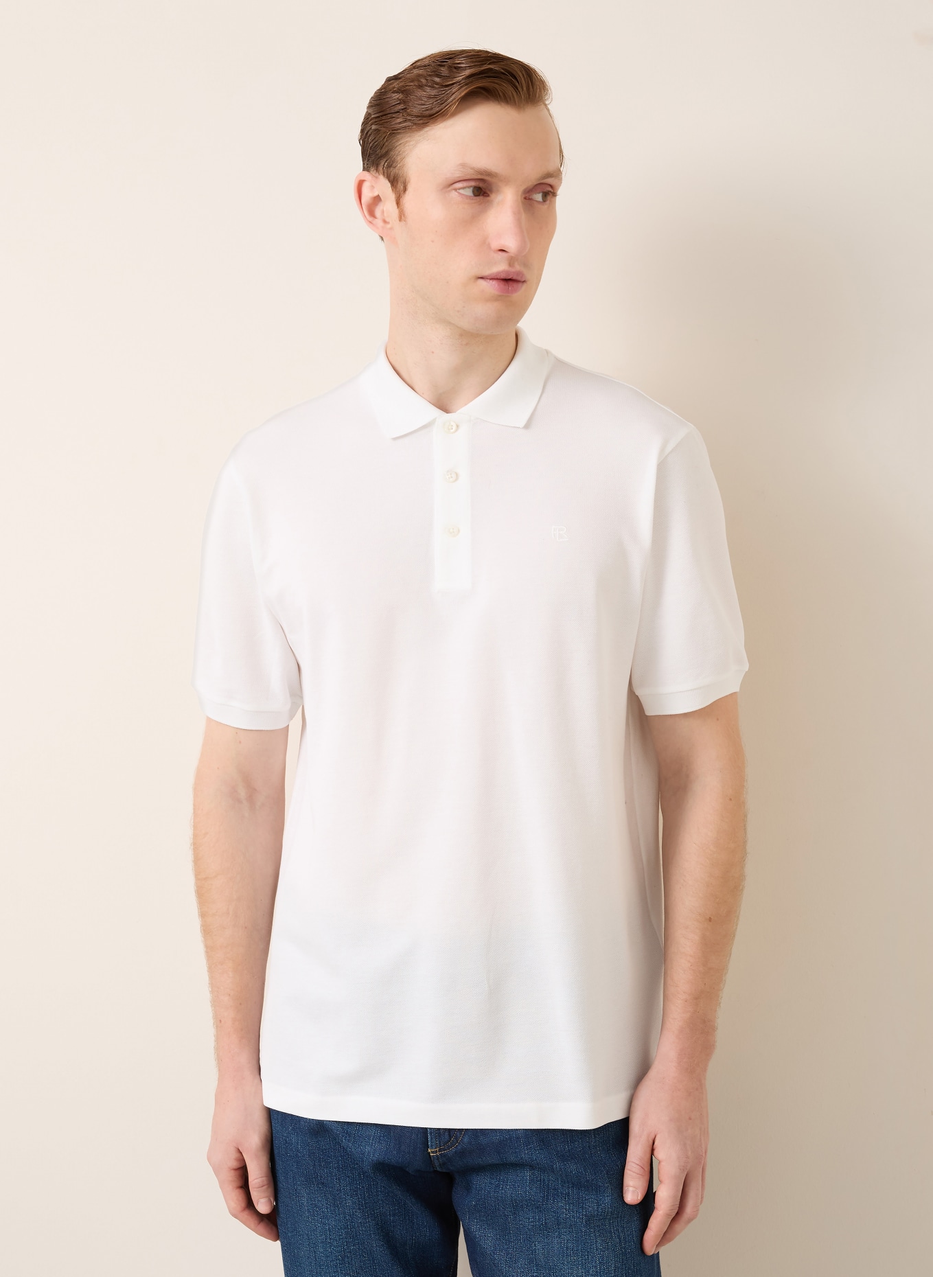 RALPH LAUREN PURPLE LABEL Koszulka polo z piki: BIAŁY