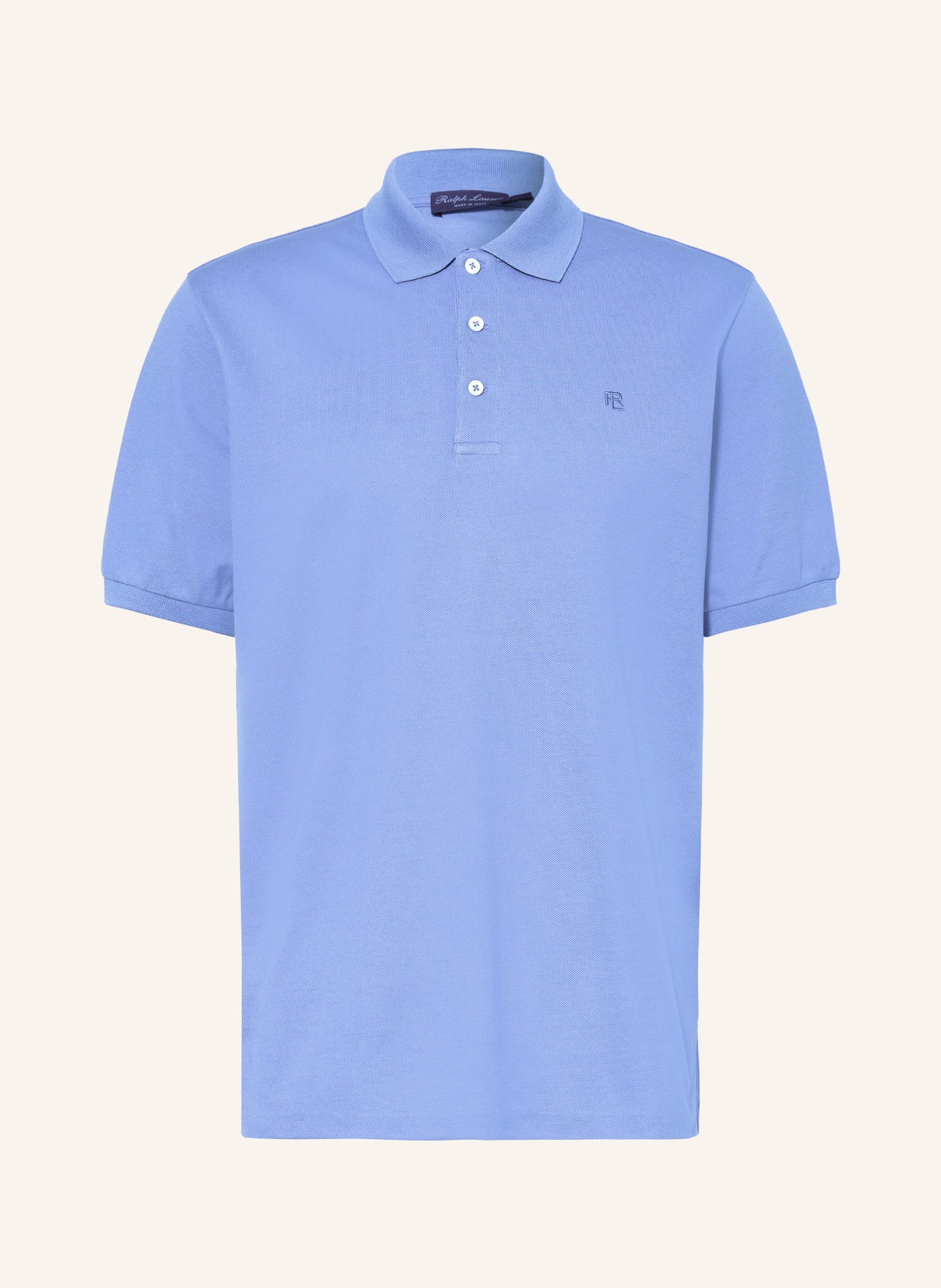 RALPH LAUREN PURPLE LABEL Piqué polo shirt: LIGHT BLUE