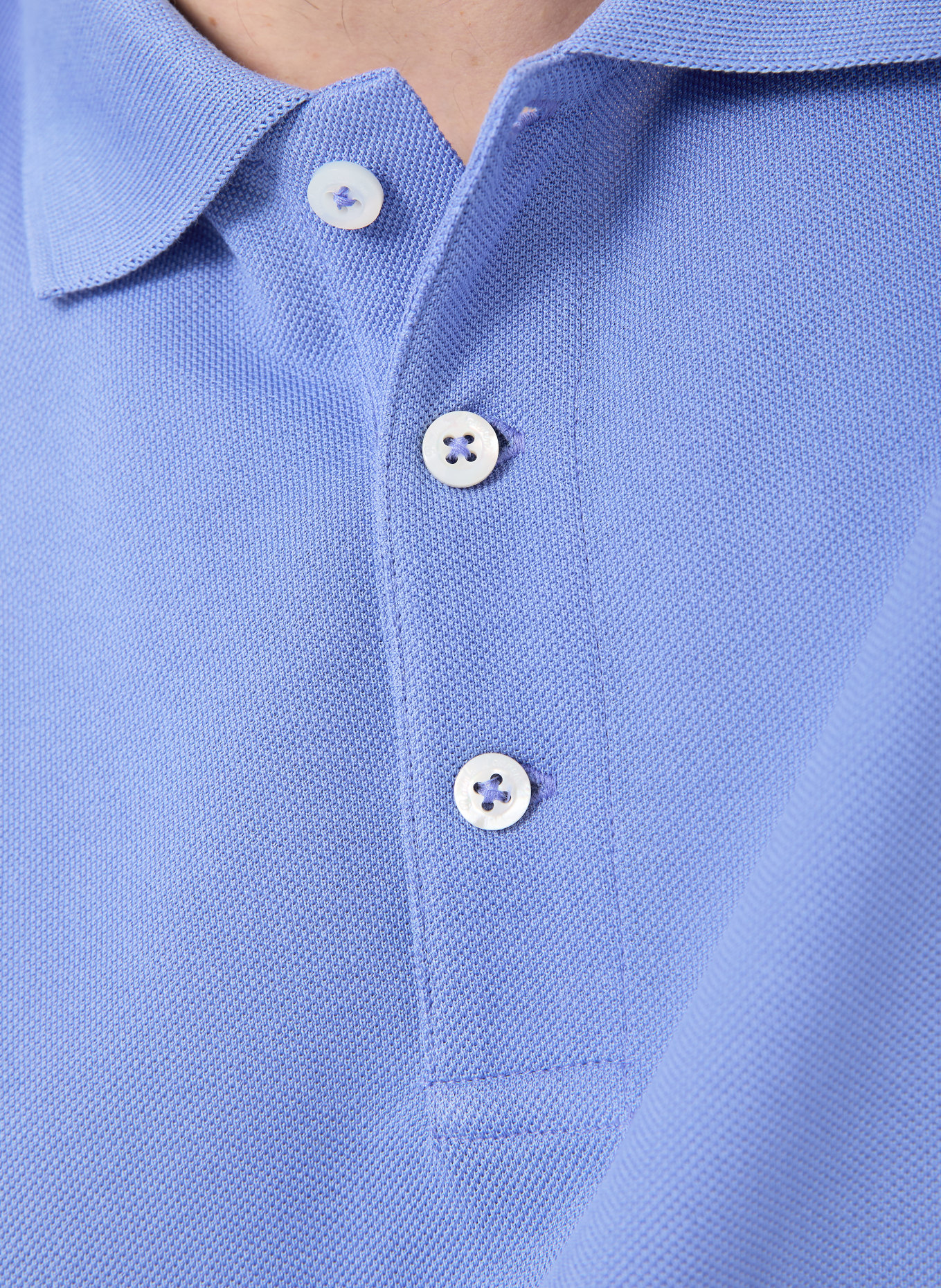 RALPH LAUREN PURPLE LABEL Piqué polo shirt: LIGHT BLUE